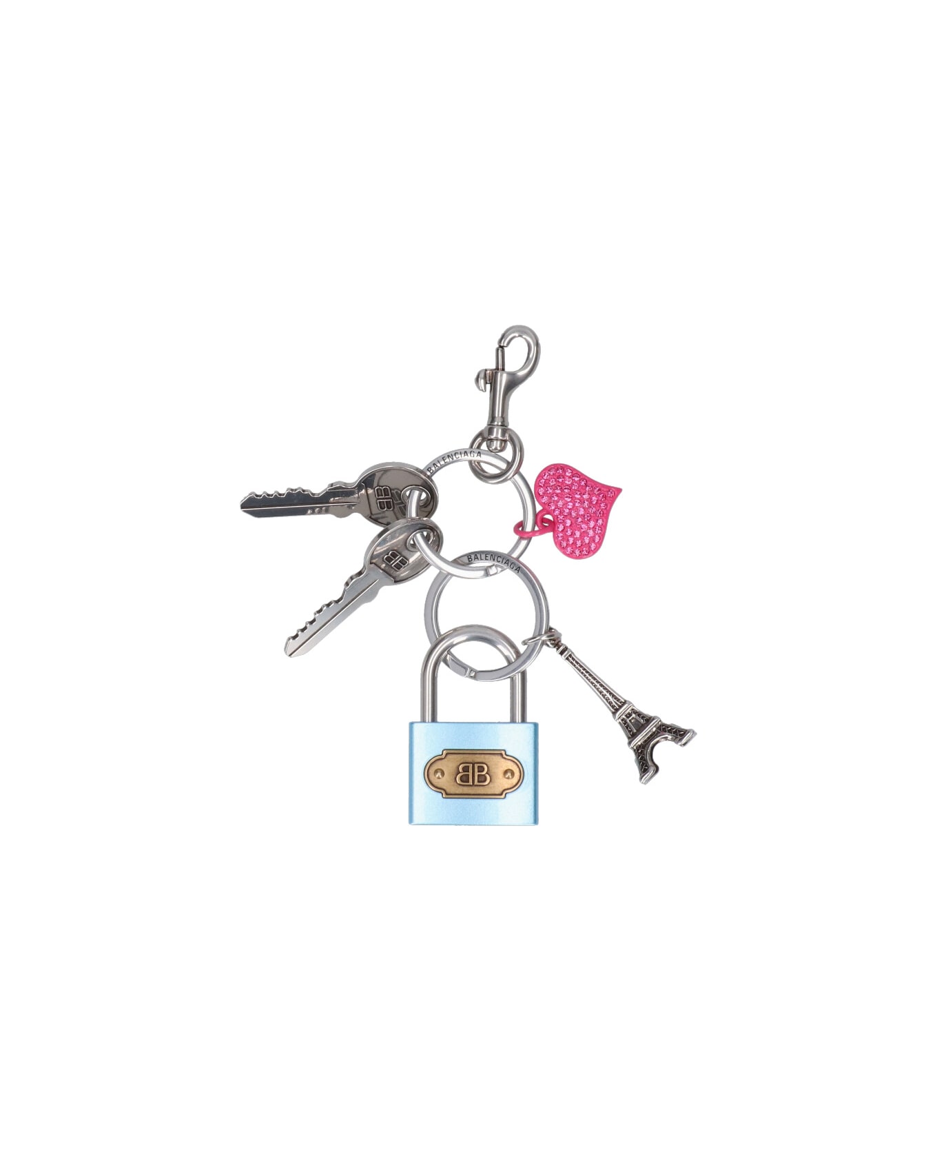 Balenciaga Charm Keyring With Padlock - Multicolor