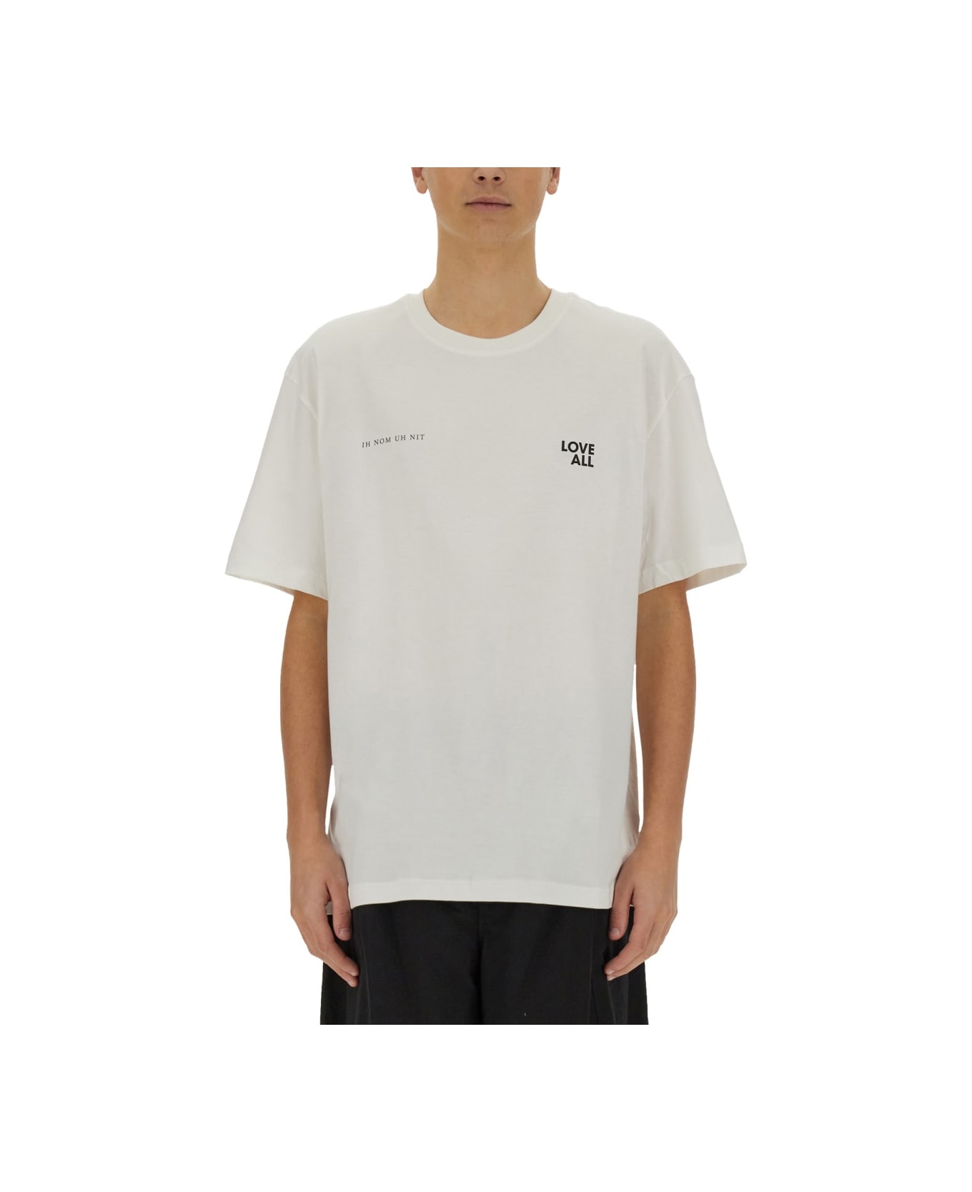 ih nom uh nit Jesus Love All Print T-shirt - WHITE