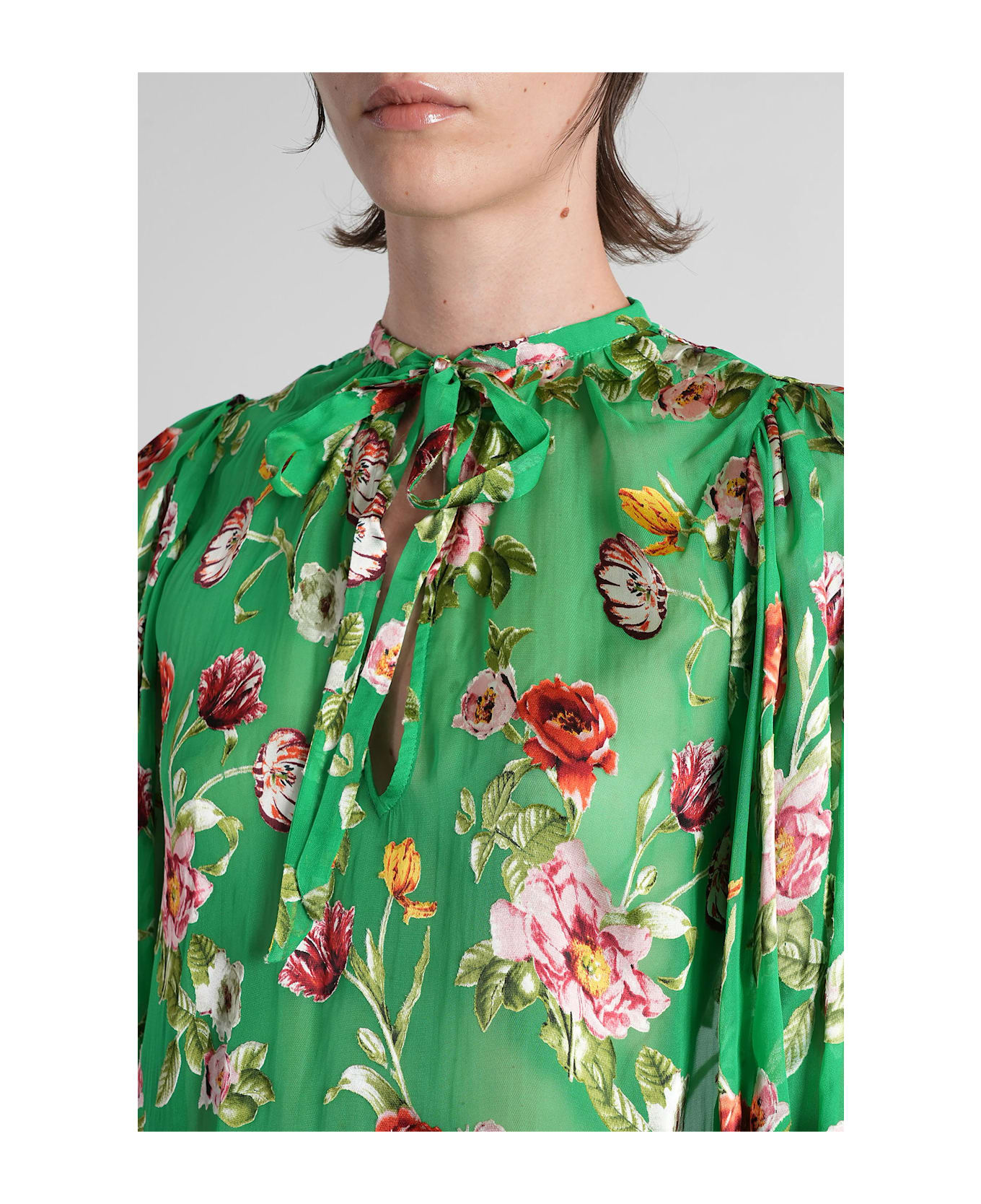 Alice + Olivia Moranne Blouse In Green Polyester - green