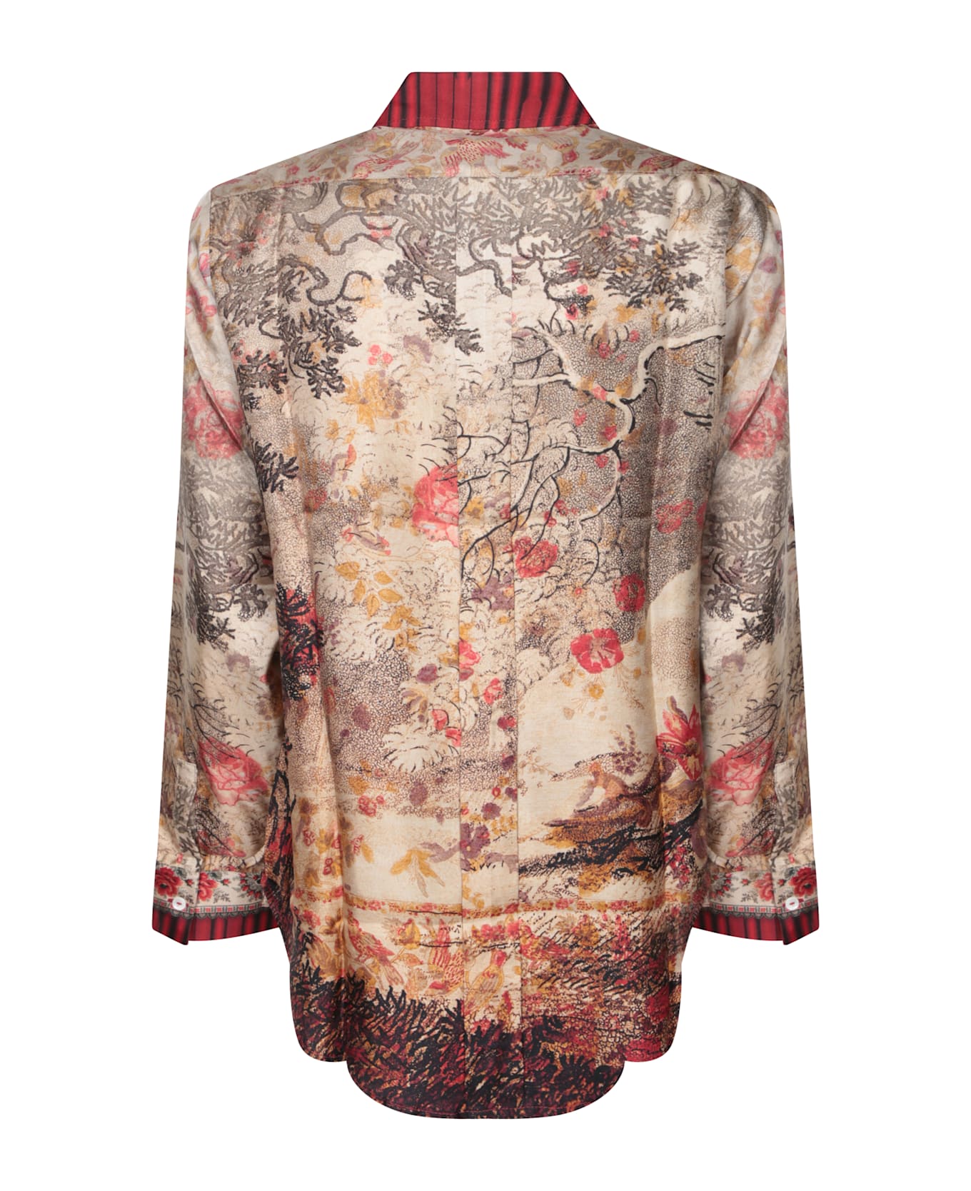 Pierre-Louis Mascia Red-beige Silk Shirt - Beige
