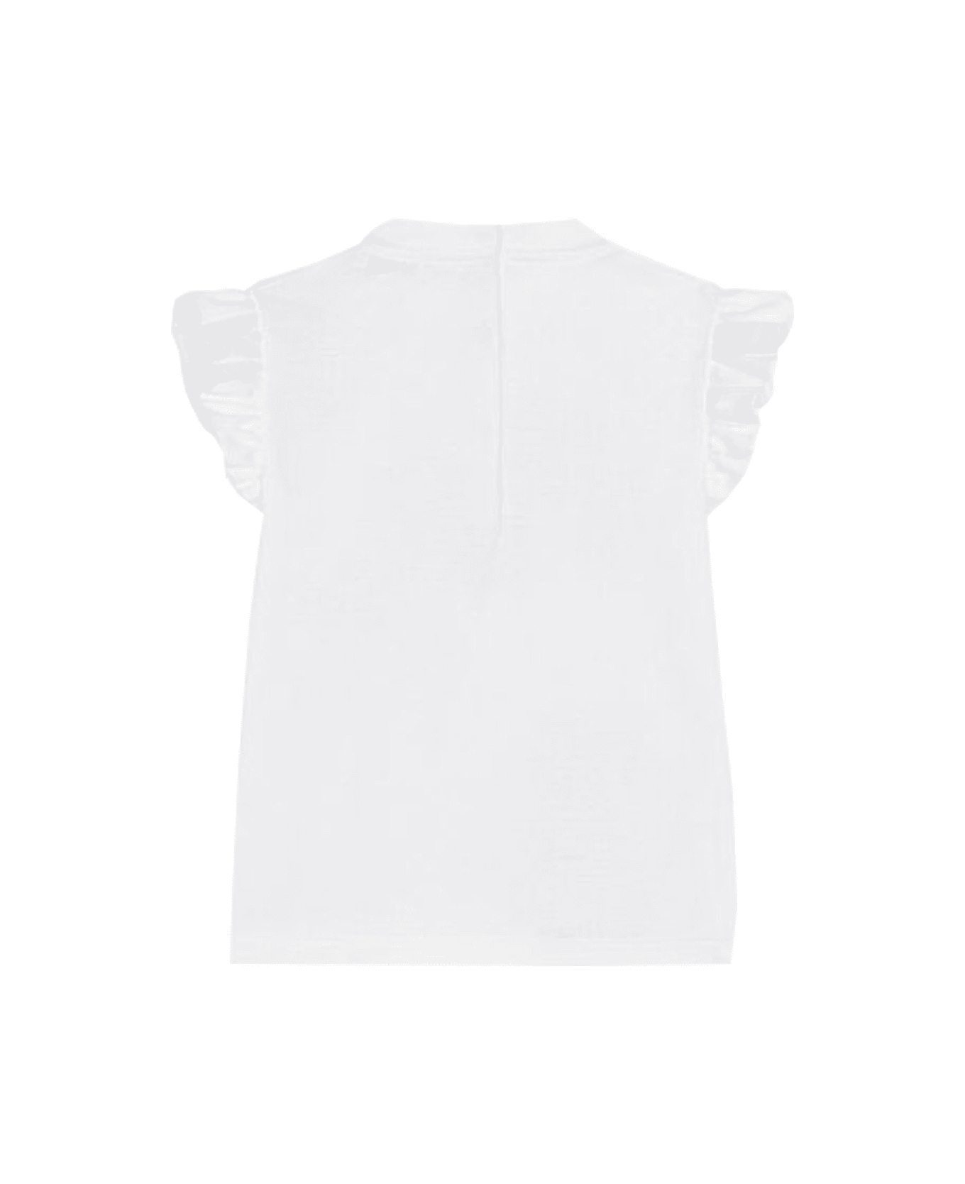 Dolce & Gabbana Jersey T-shirt With Flower Print And Dg Logo - White