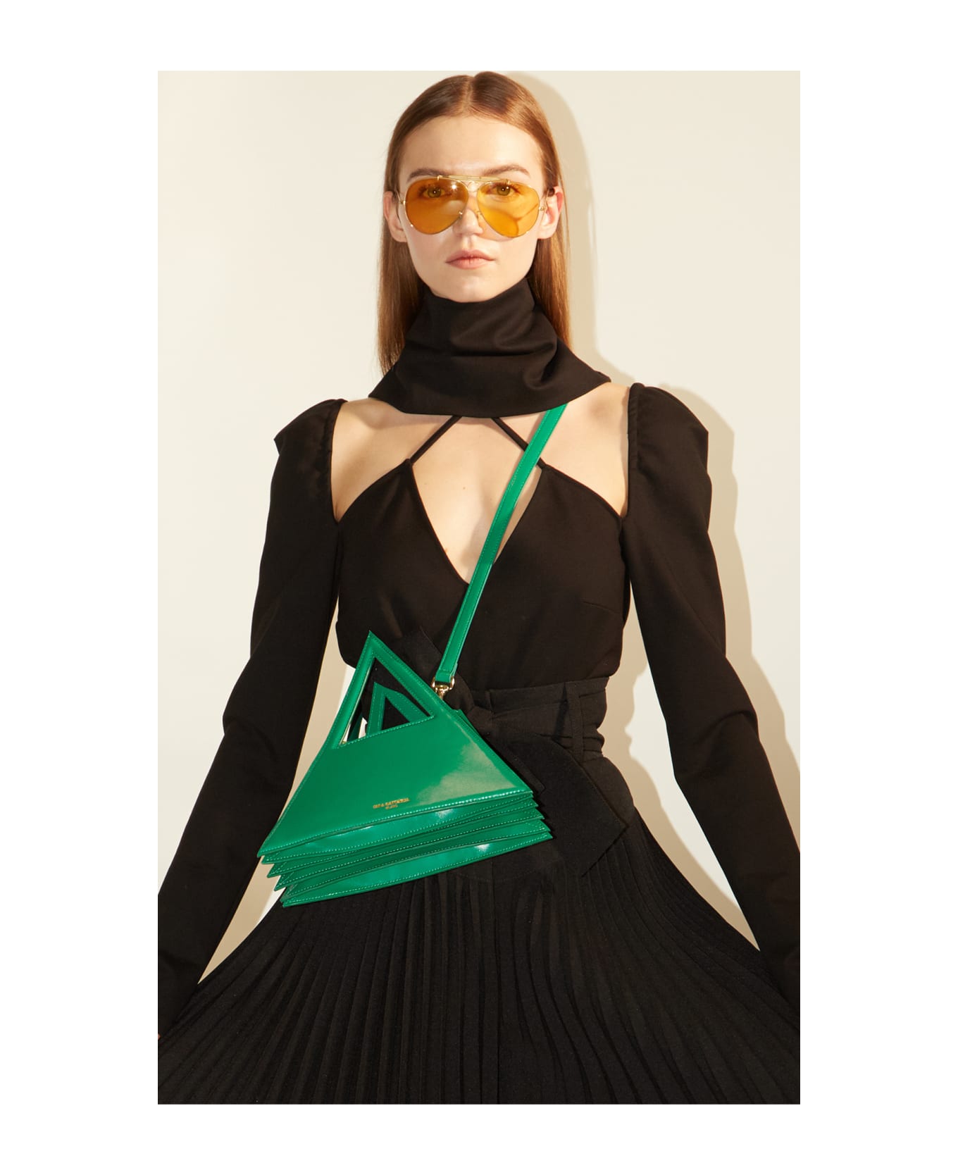 Sara Battaglia Triangle Bag - Green