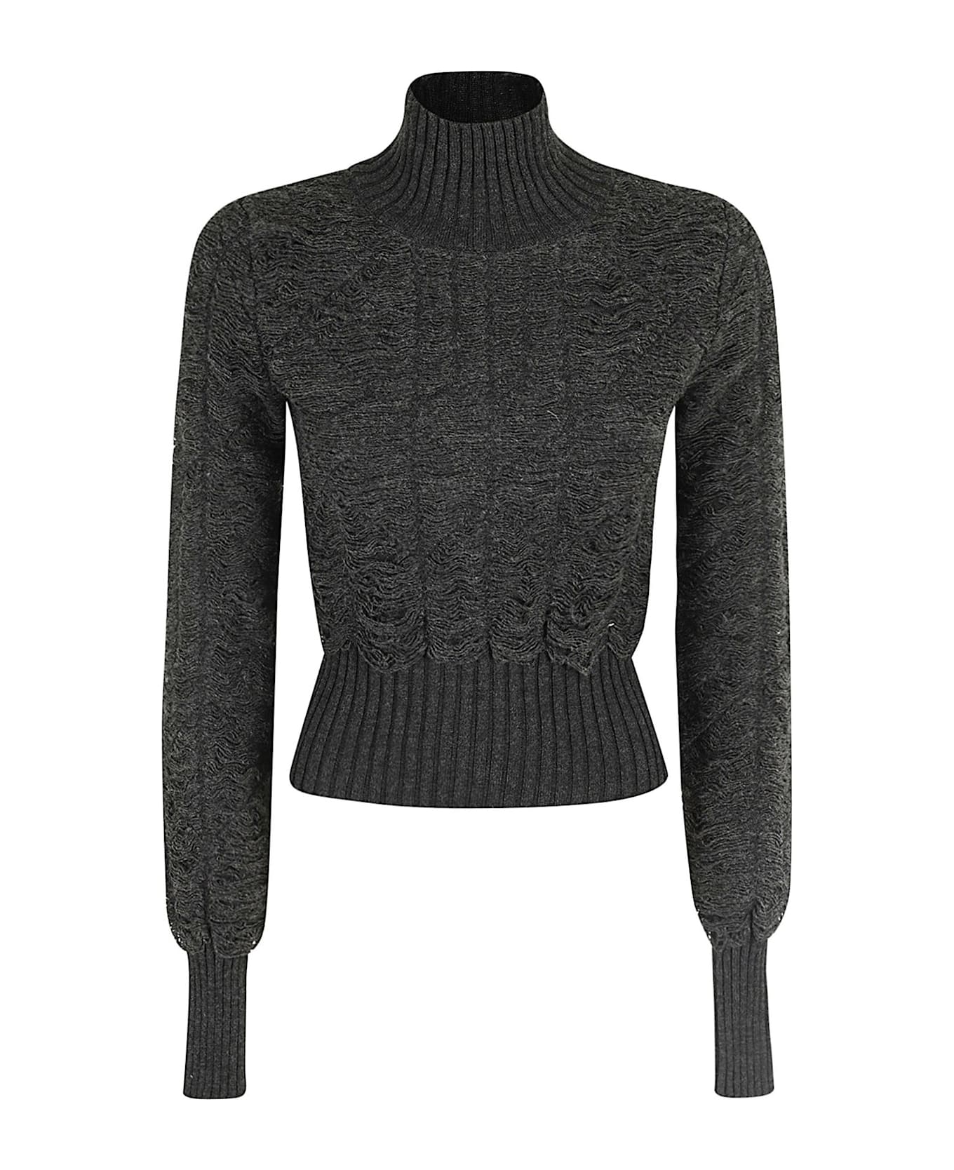 MM6 Maison Margiela Turtleneck Knitted Sweater - M Dark Grey Melange