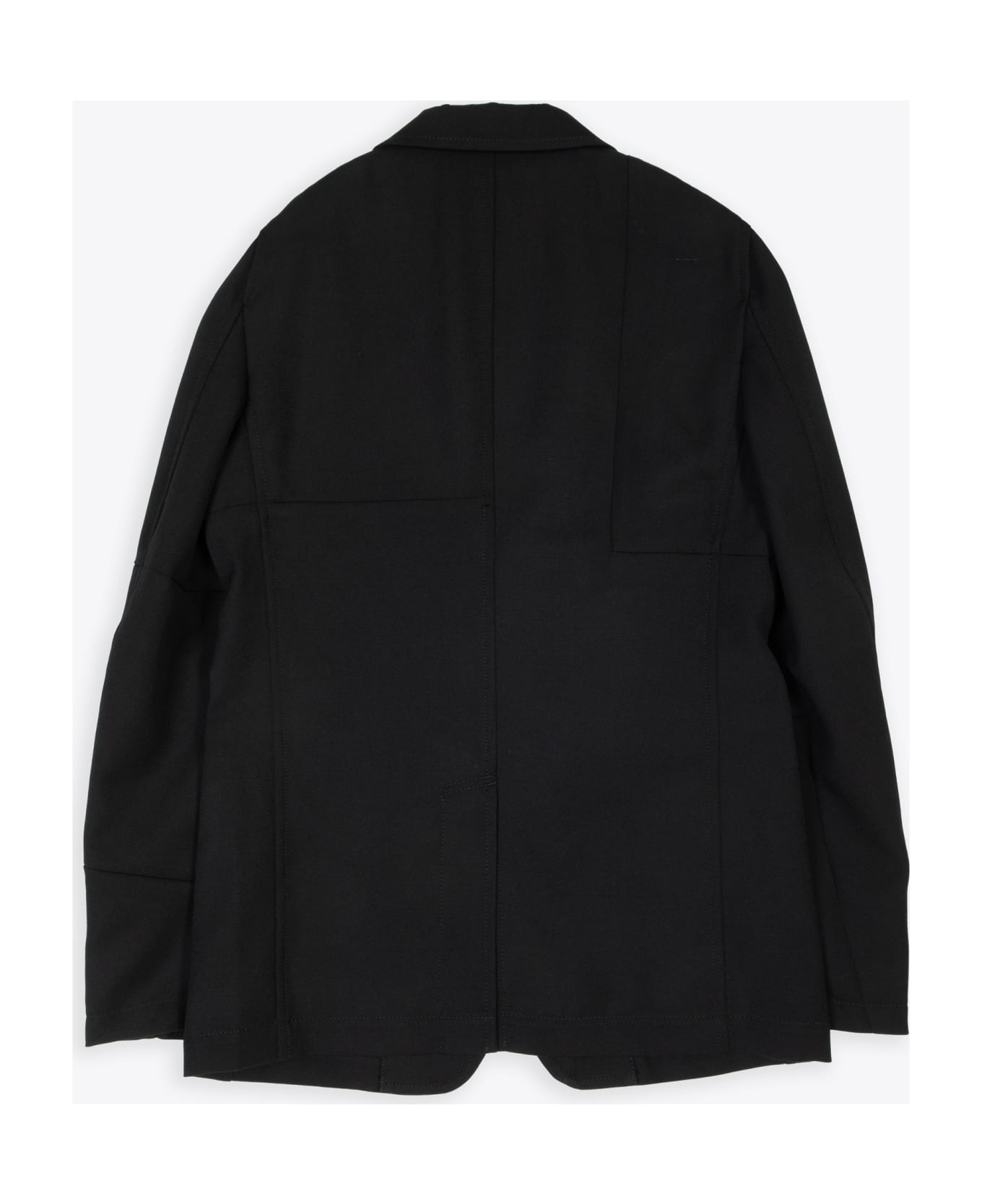 Comme des Garçons Shirt Mens Jacket Woven Black wool patchwork blazer with peak lapel - Nero ブレザー
