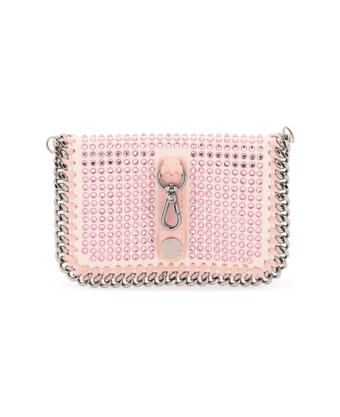 Stella McCartney 'falabella' Cardholder With Crystals - ROSE (Silver)
