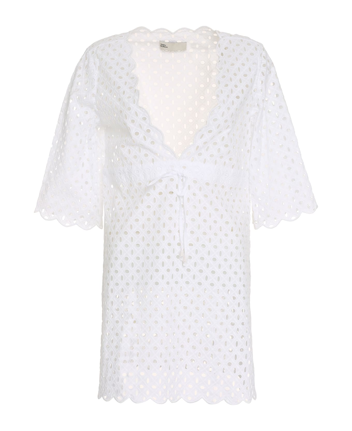 Tory Burch Dress In Cotton - White