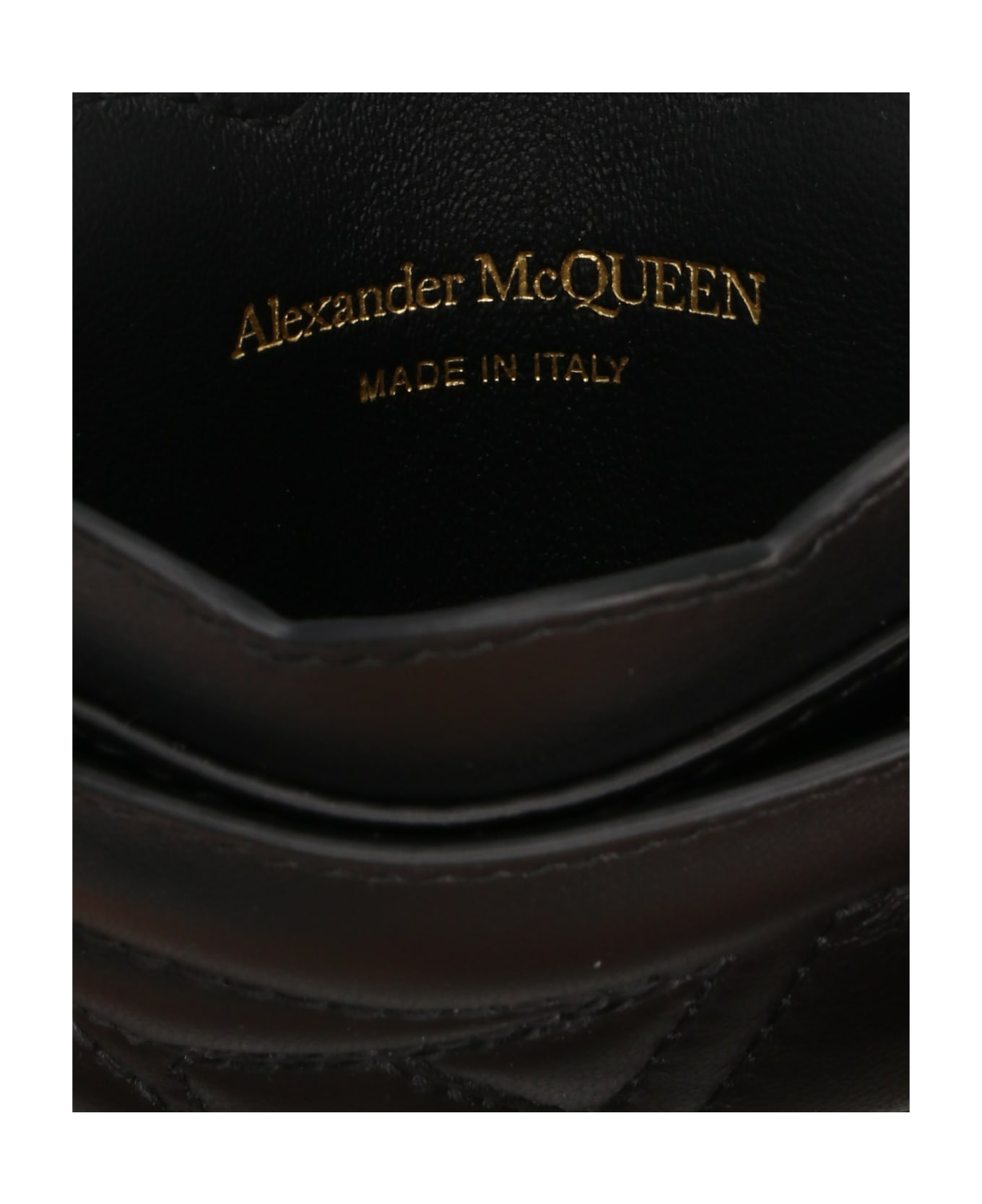 Alexander McQueen Quilted Card Holder - Black  