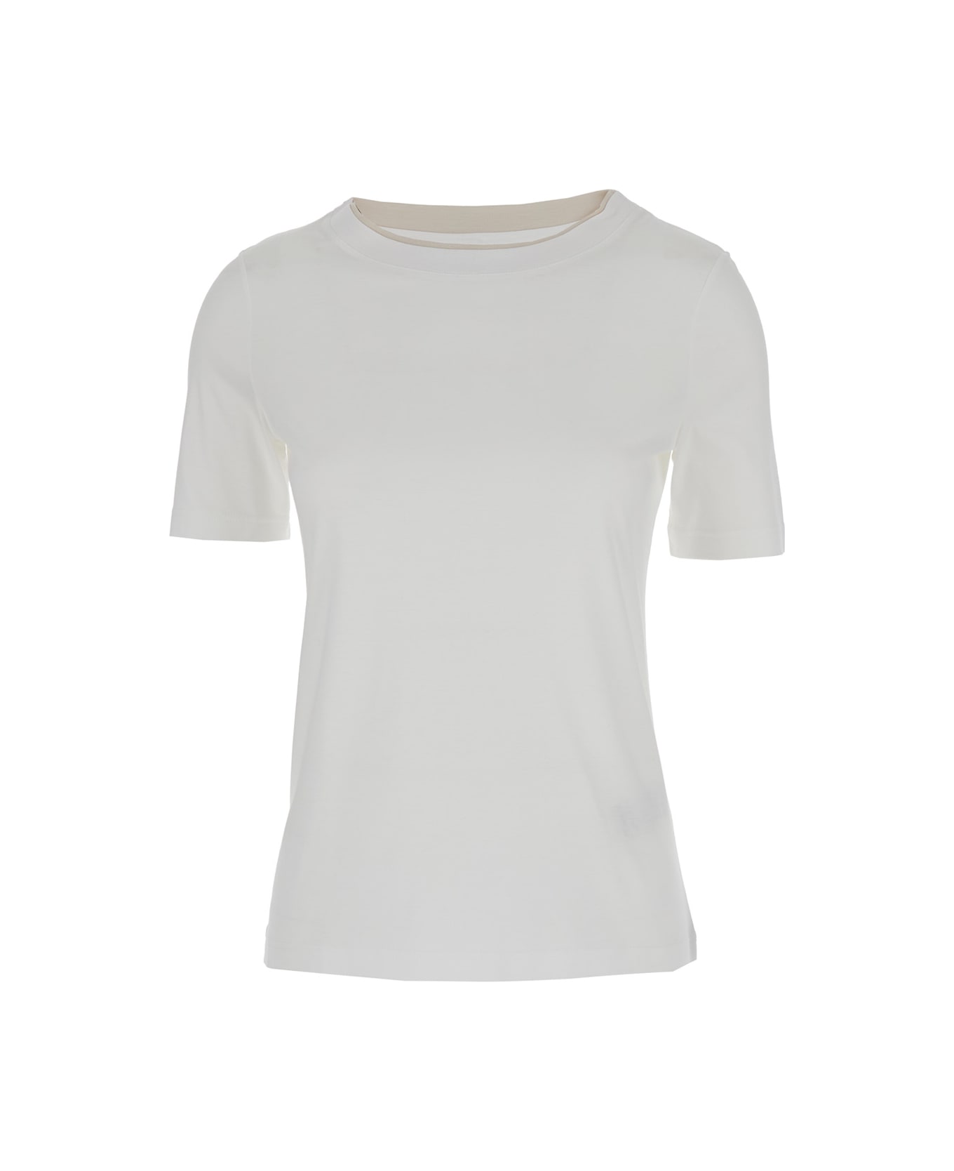 Eleventy White Double-layer T-shirt In Cotton Blend Woman - White