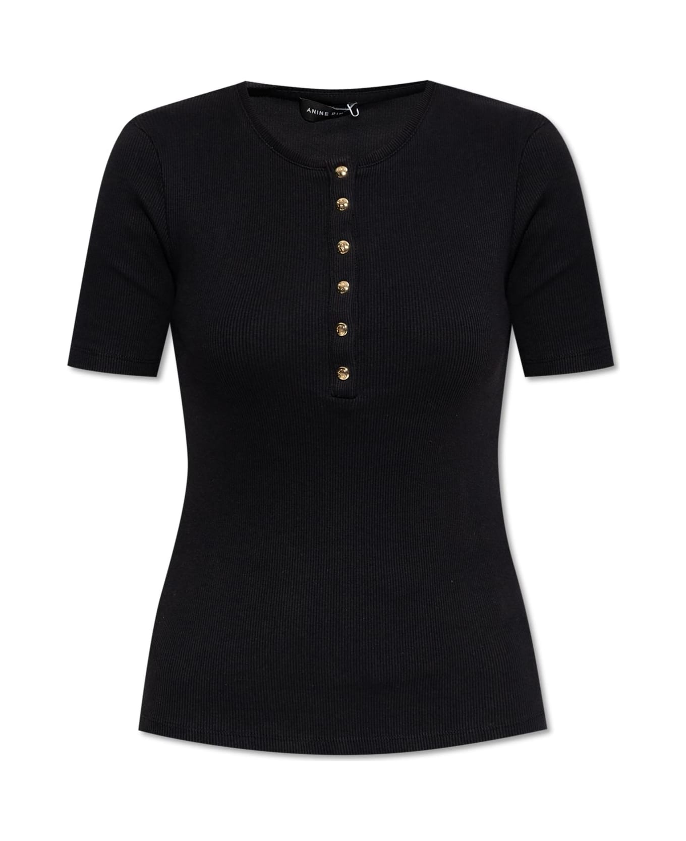 Anine Bing Ribbed Top 
alessia
 - BLACK