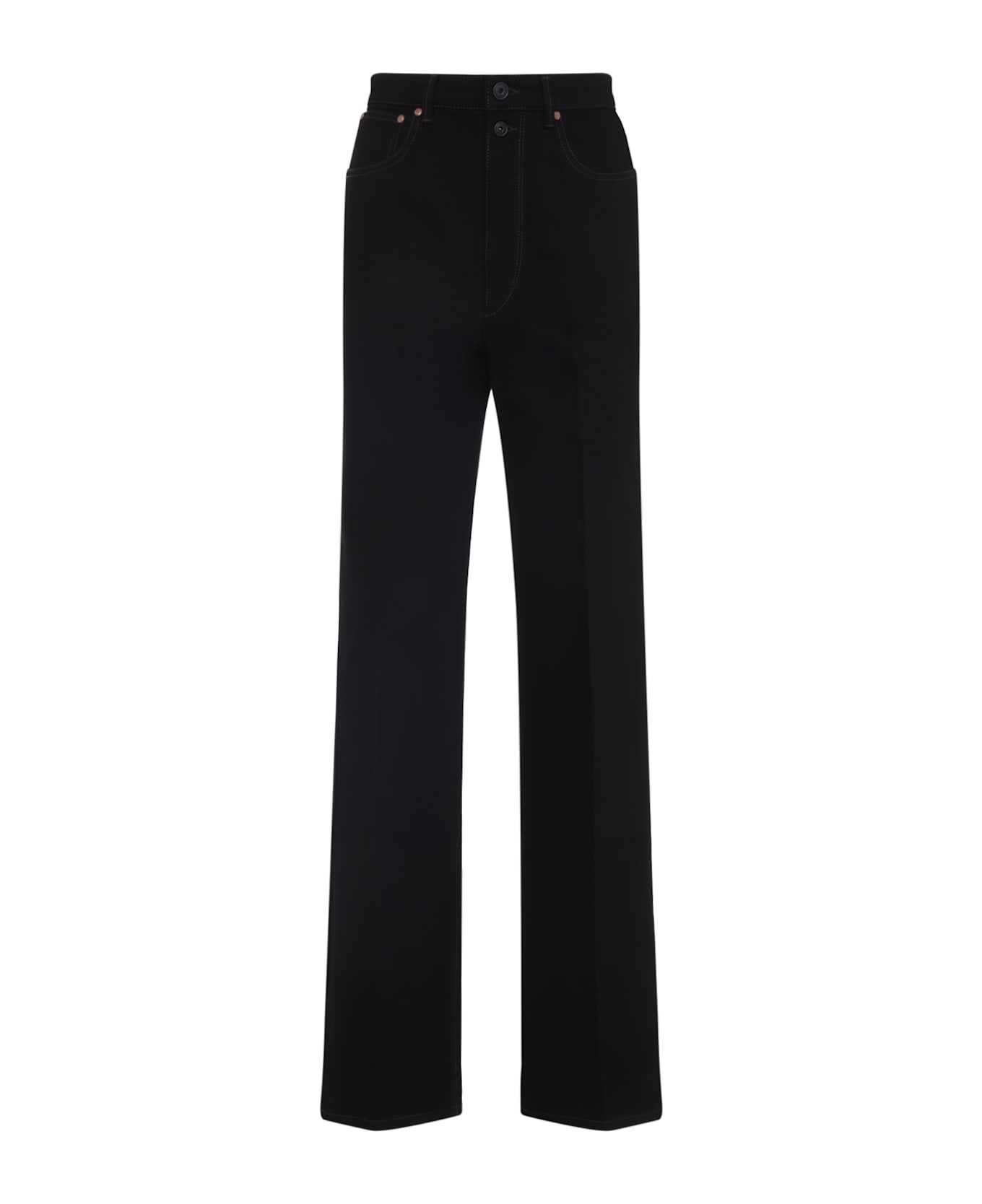 Lemaire High Waisted Straight Pants - Black