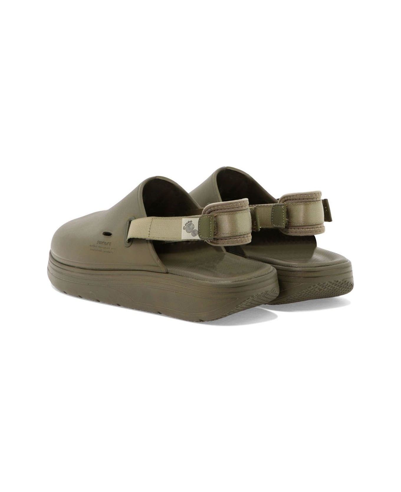 SUICOKE Cappo Round Toe Slingback Sandals - Green