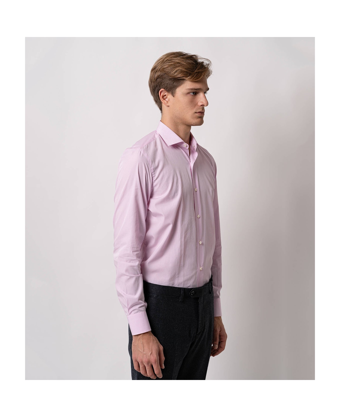 Larusmiani Tailored Cotton Shirt Mayfair Shirt - Pink
