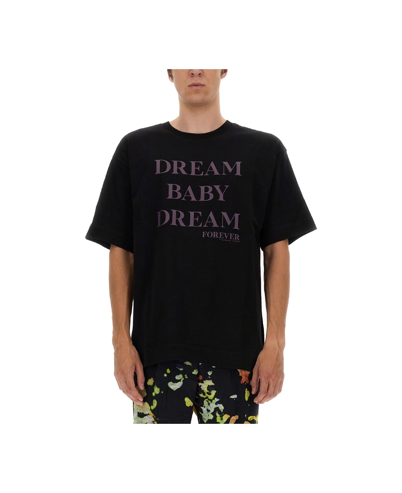 Dries Van Noten "dream Baby Dream" Print T-shirt - BLACK