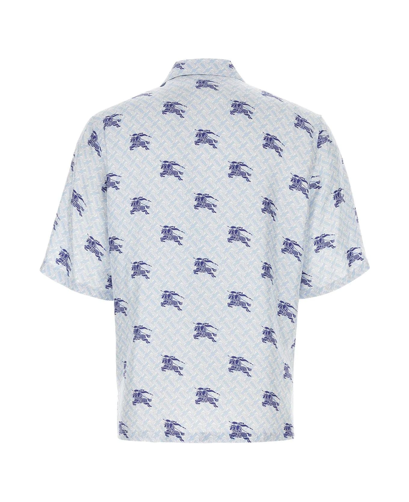 Burberry Printed Satin Pyjama Shirt - Blue シャツ