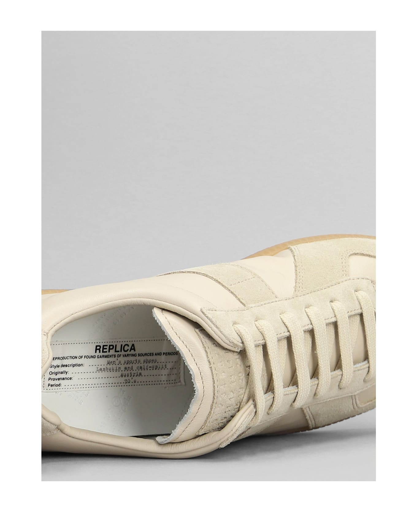 Maison Margiela Replica Sneakers In Beige Suede And Leather - beige スニーカー