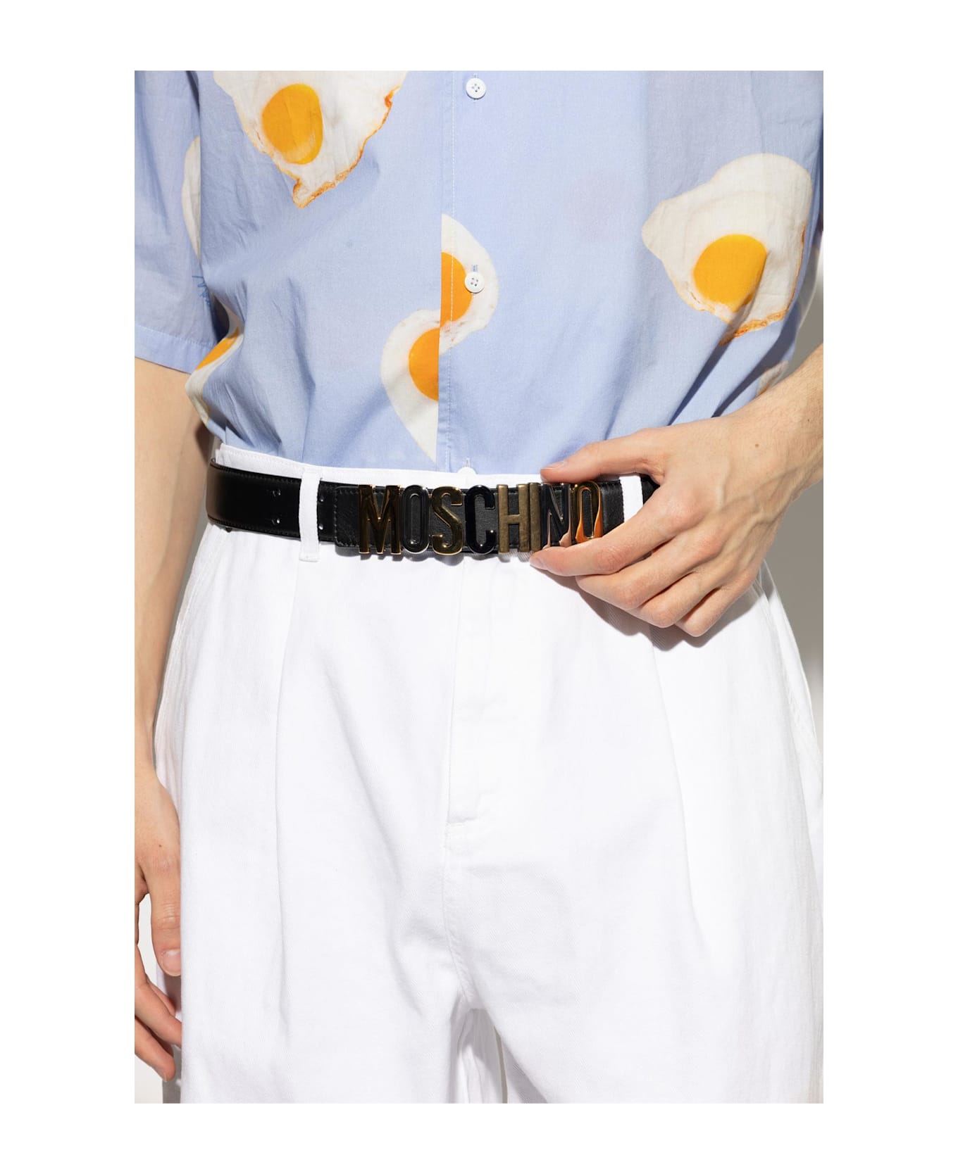 Moschino Belt With Logo - BLACK