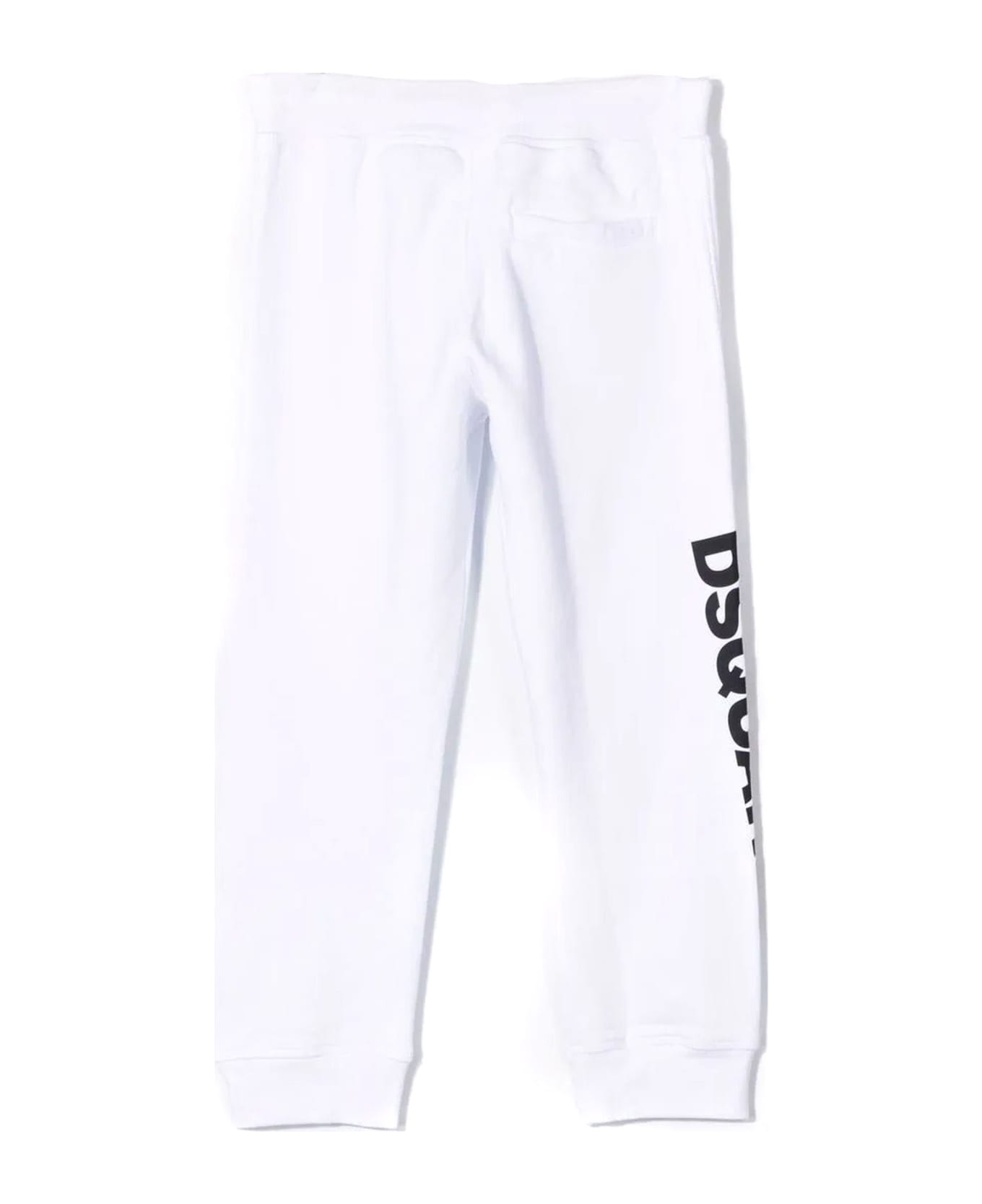 Dsquared2 White Cotton Track Pants - Bianco