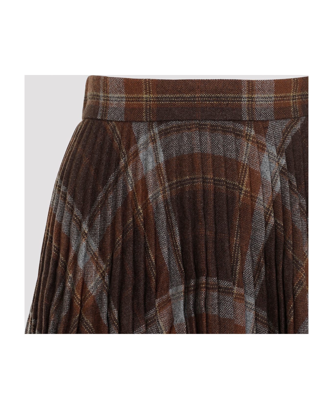 Balenciaga Pleated Skirt With Ruffled Effect - Brown