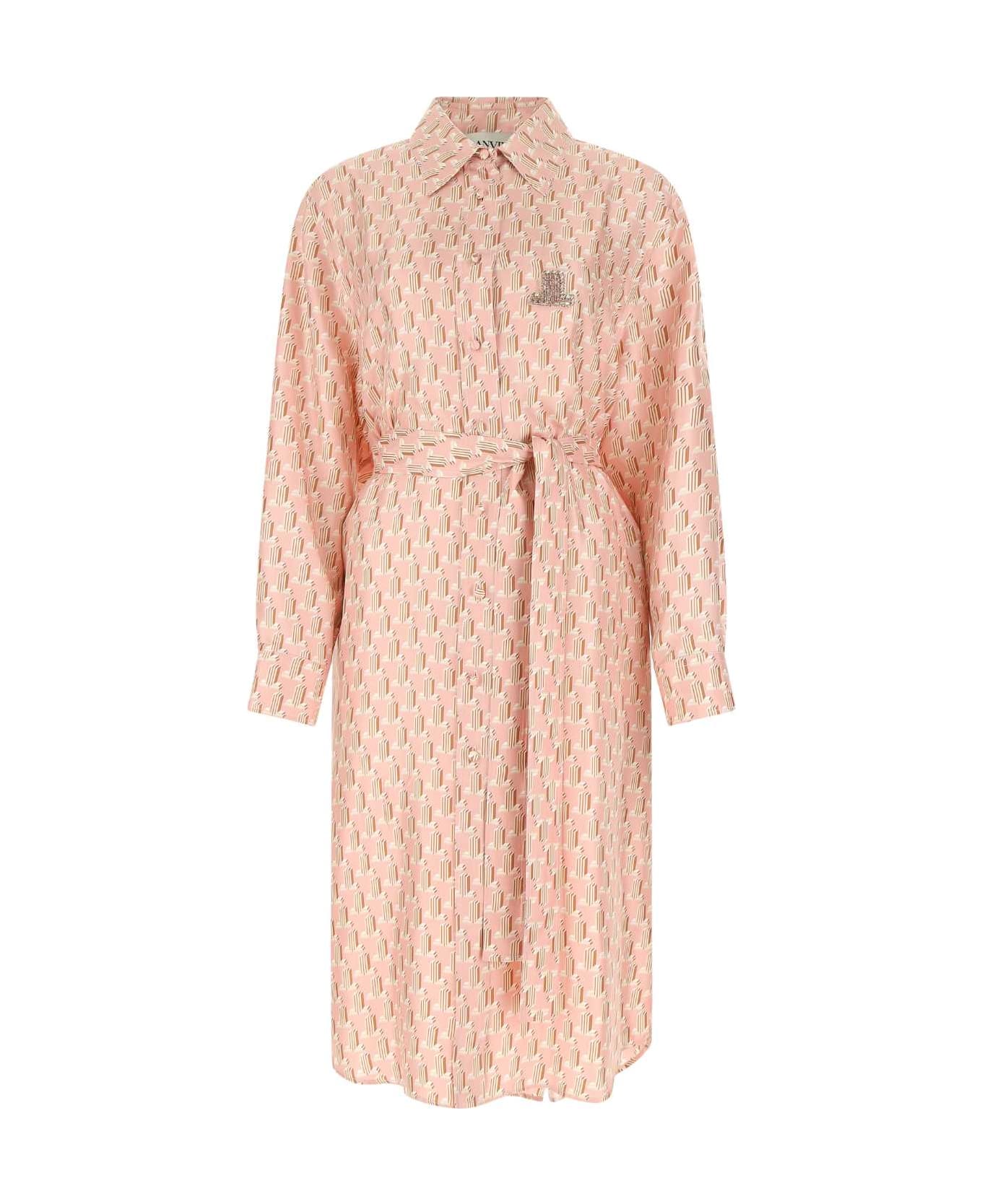 Lanvin Embroidered Silk Shirt Dress - 5054
