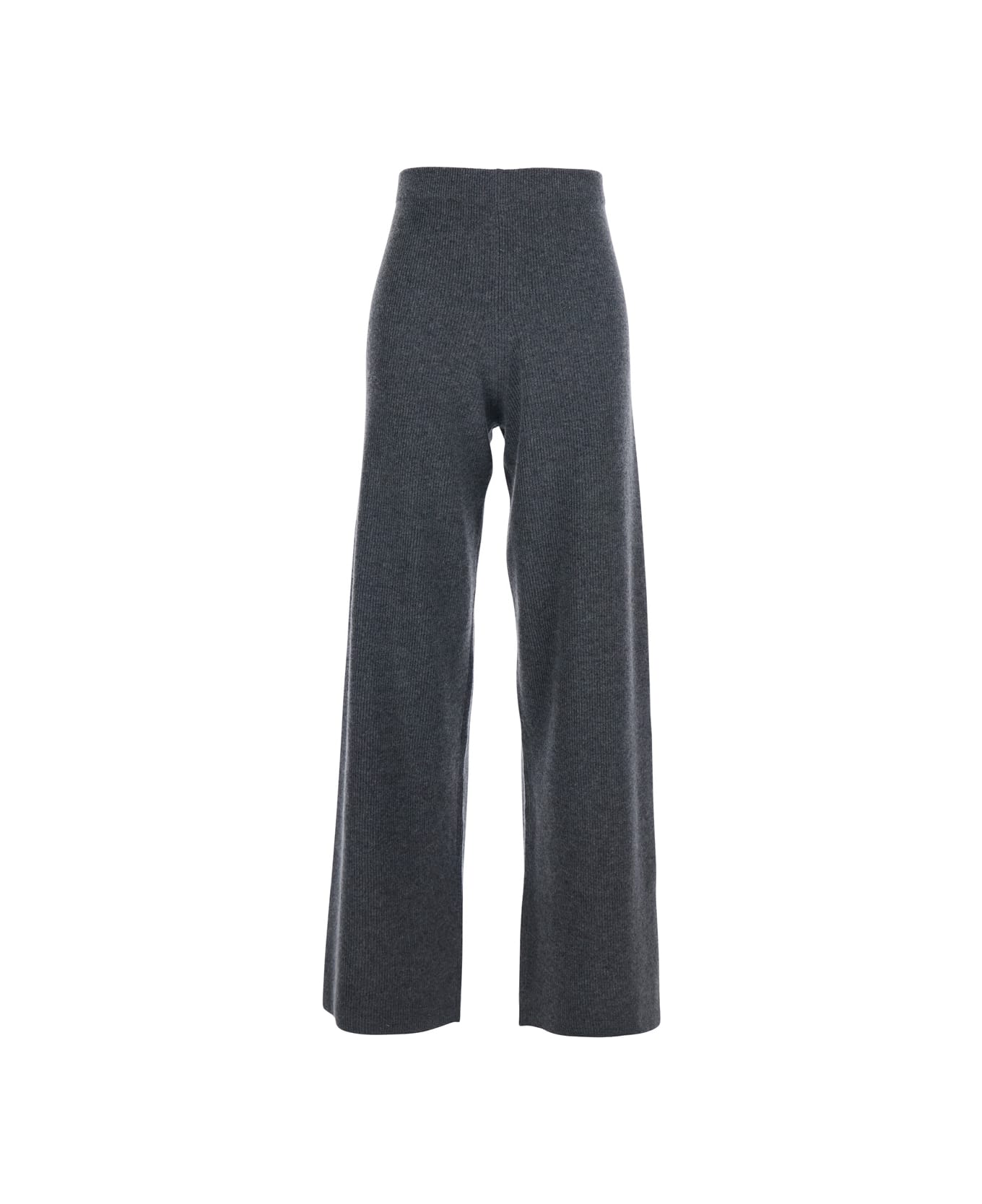 Fabiana Filippi Grey Pants With Elastic Waist In Cotton Woman - Grey