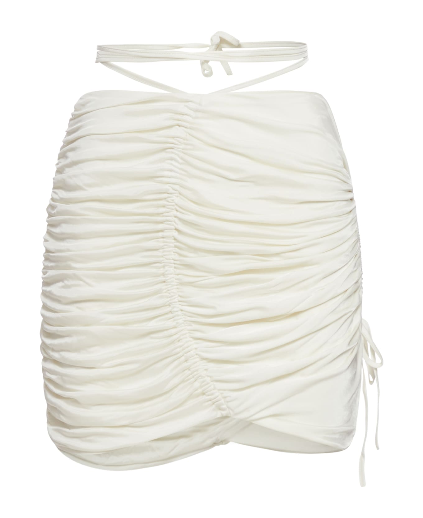 ANDREĀDAMO Draped Jersey Mini Skirt With Cut-out An - Ivory