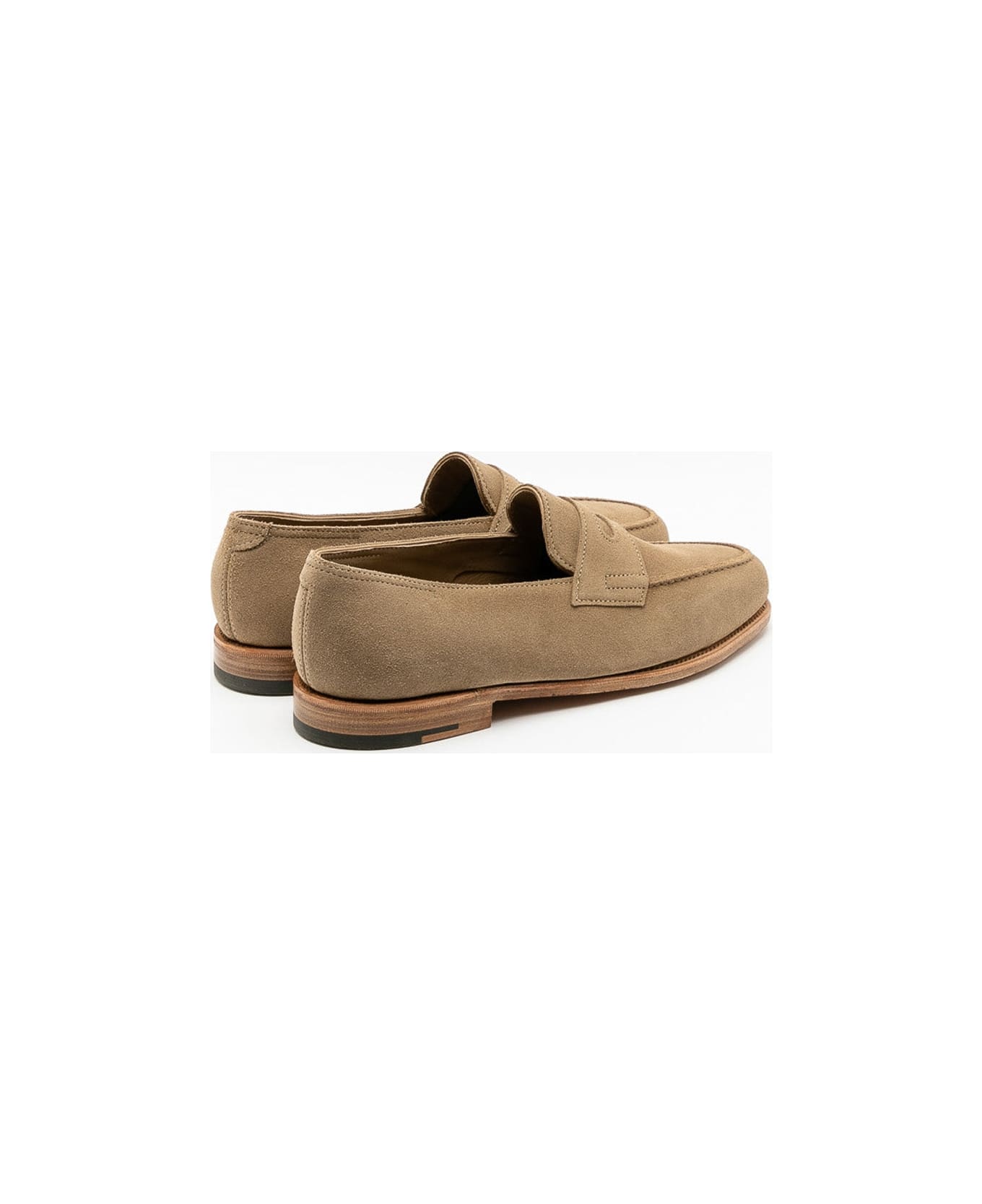 John Lobb Lopez Sand Suede Unlined Penny Loafer - Sabbia