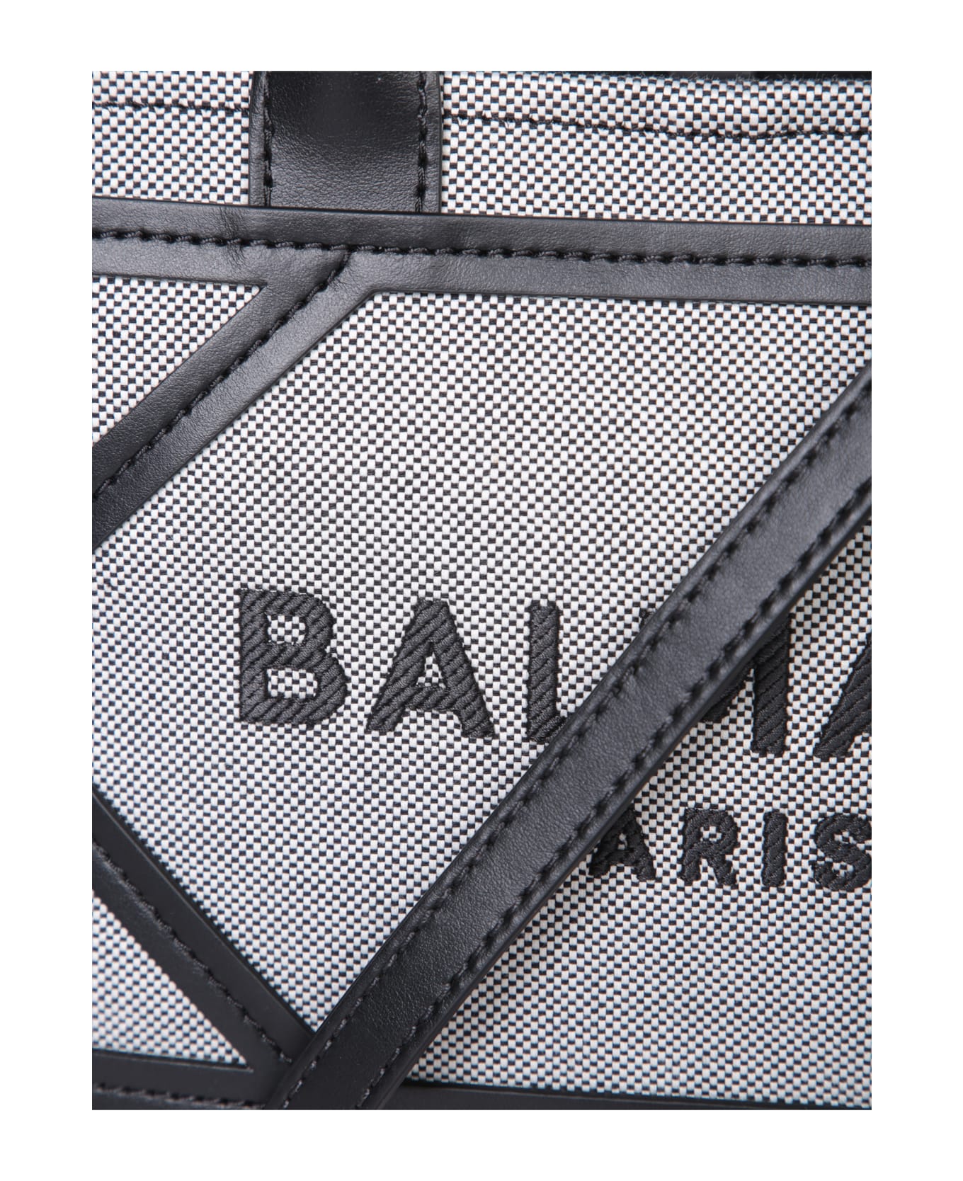 Balmain Barmy Shop Small Canvas Bag In Black And White - Black