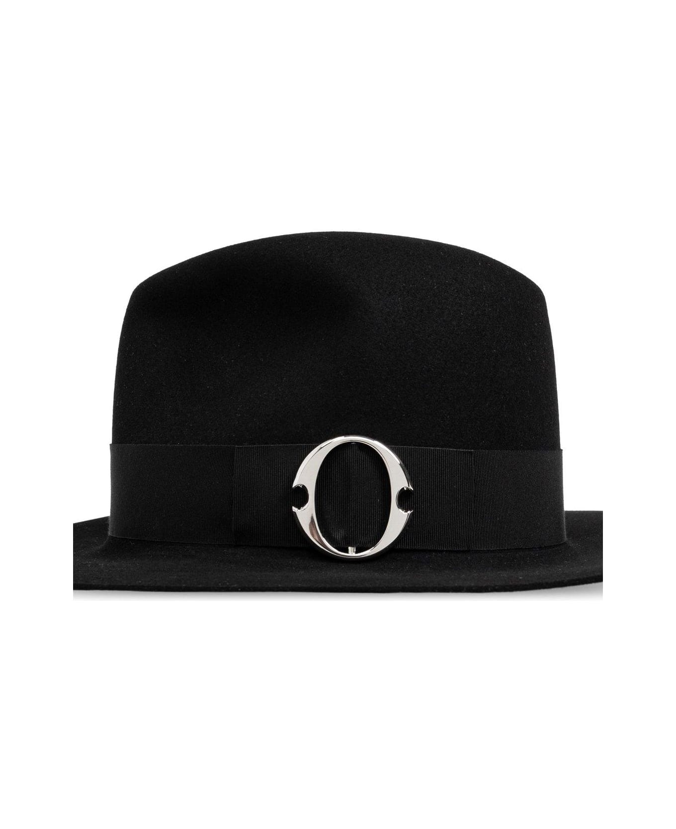 Alexander McQueen Arch Buckle Fedora Hat - NERO