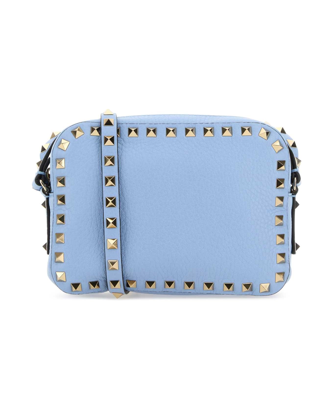Valentino Garavani Light Blue Leather Rockstud Crossbody Bag - POPELINEBLUE
