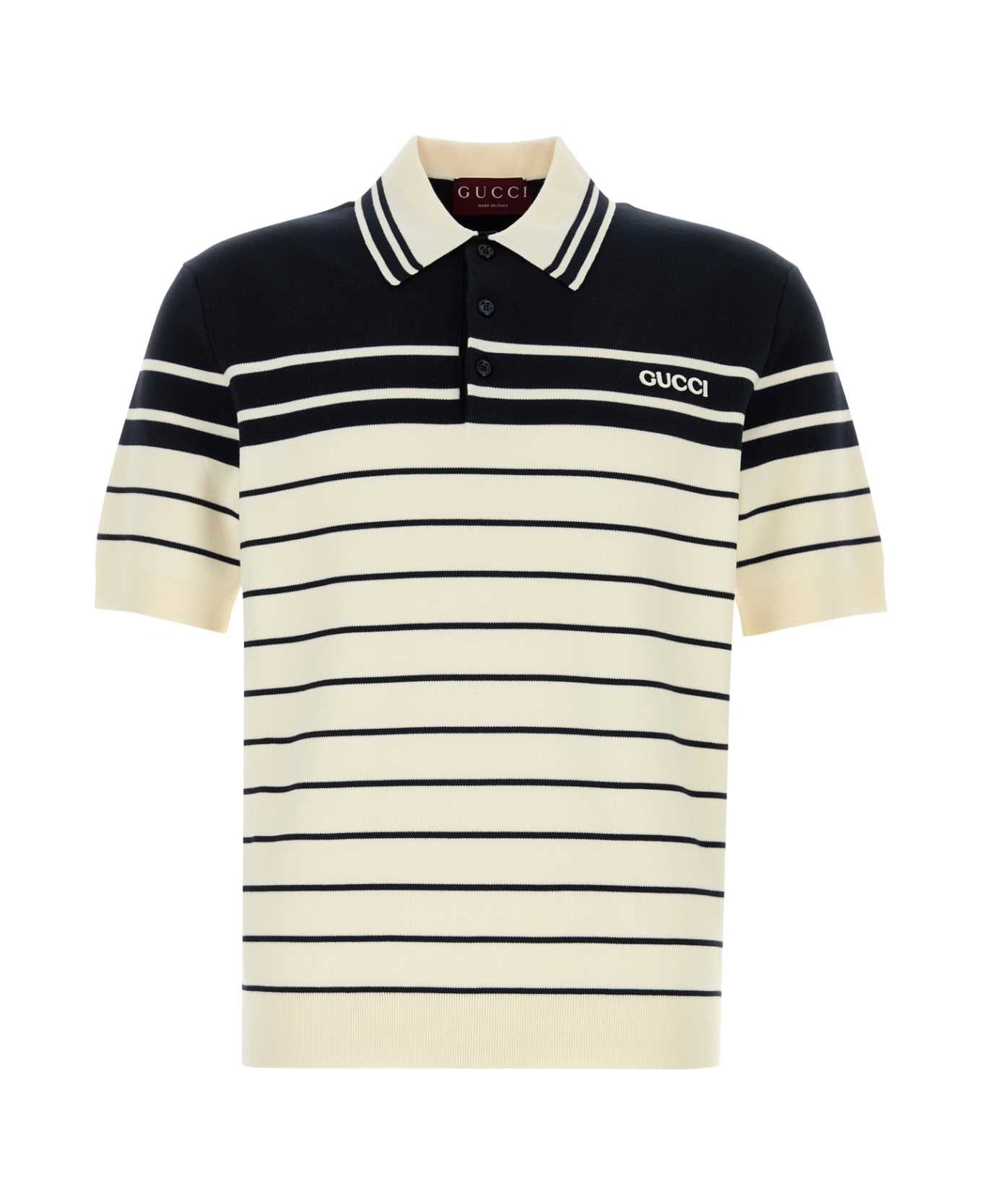 Gucci Embroidered Cotton Polo Shirt - WHITE