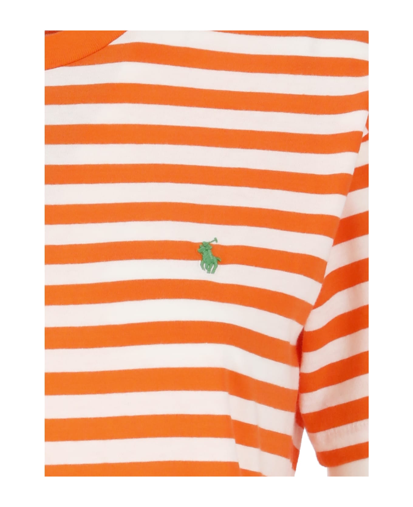 Ralph Lauren Embroidered Cotton T-shirt - Orange Tシャツ