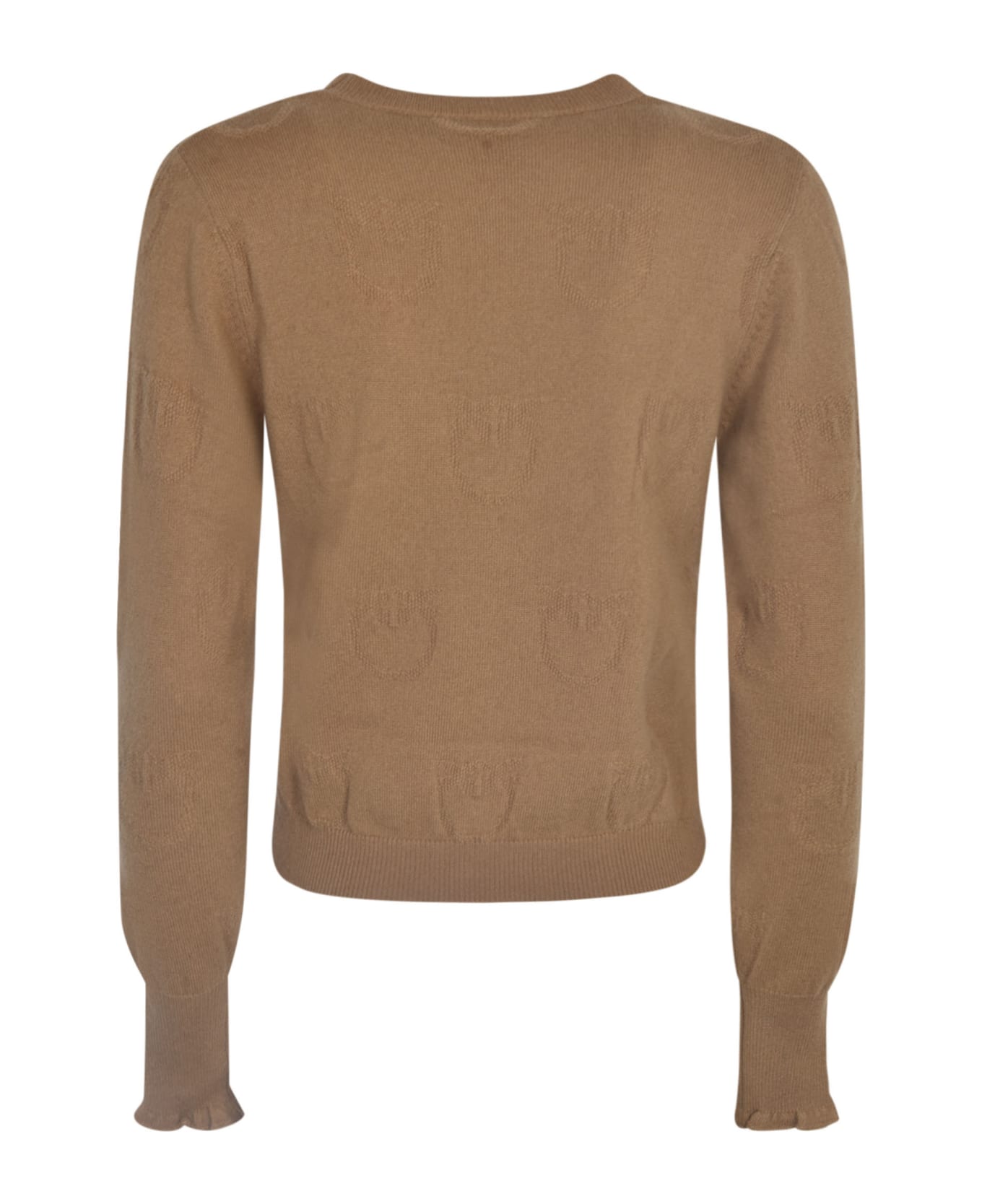 Pinko Sweater With Logo Details - Camel
