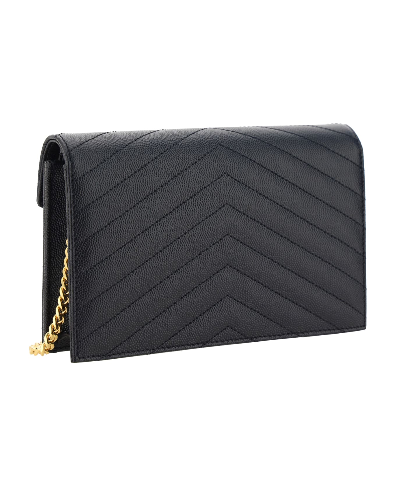 Saint Laurent Wallet With Chain - Nero