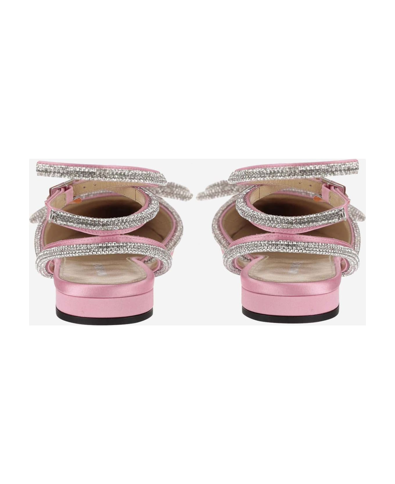 Mach & Mach Silk Slingback With Bow - Pink フラットシューズ