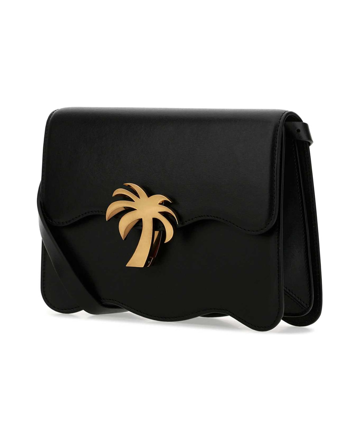Palm Angels Black Leather Palm Beach Crossbody Bag - 1076