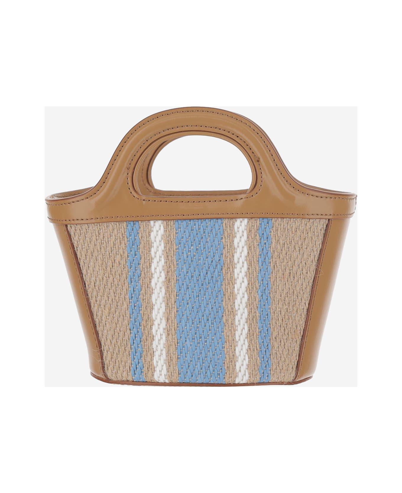 Marni Beige And Light Blue Leather Totes - Red