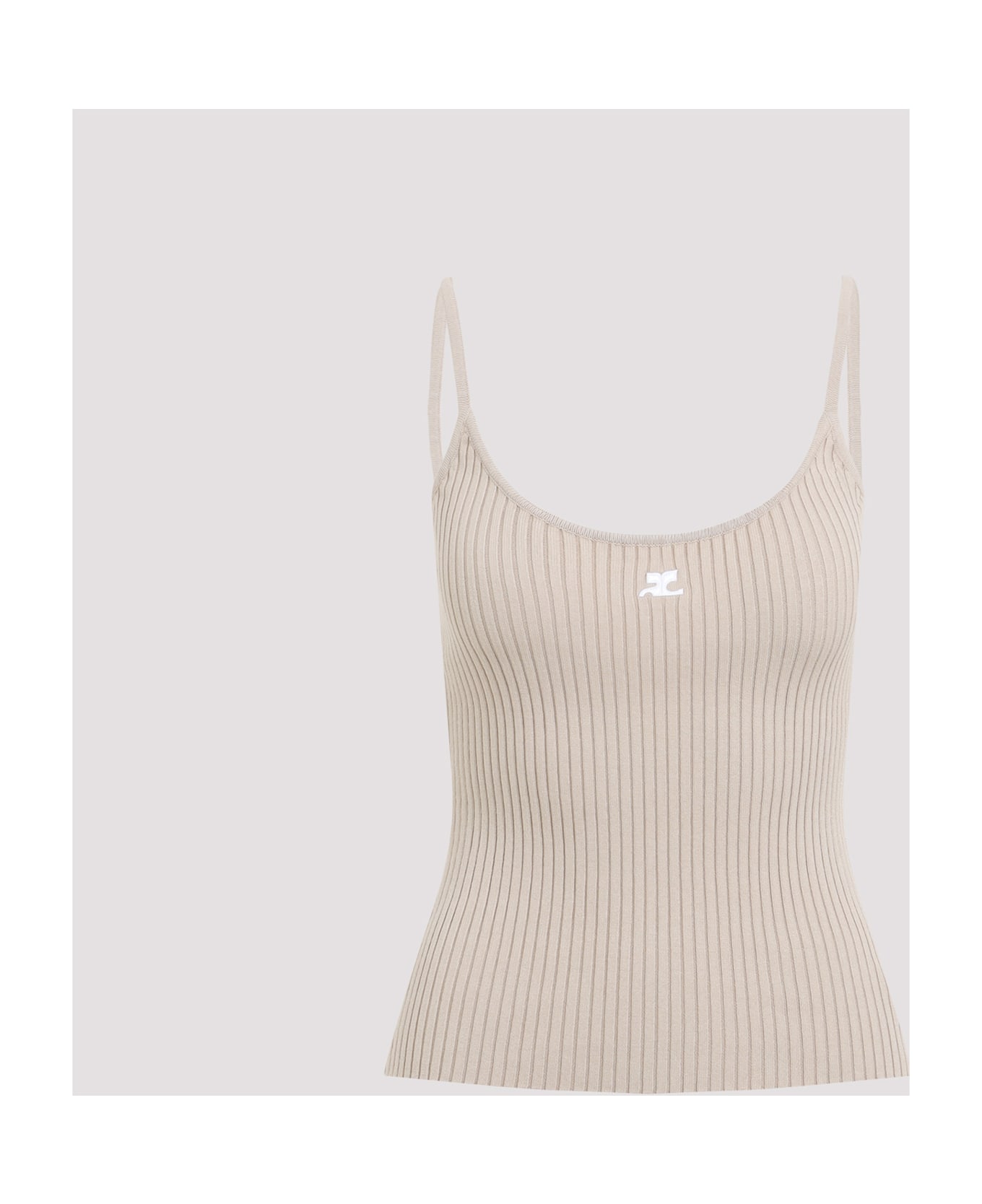Courrèges Rib Knit Tank Top - Cappuccino