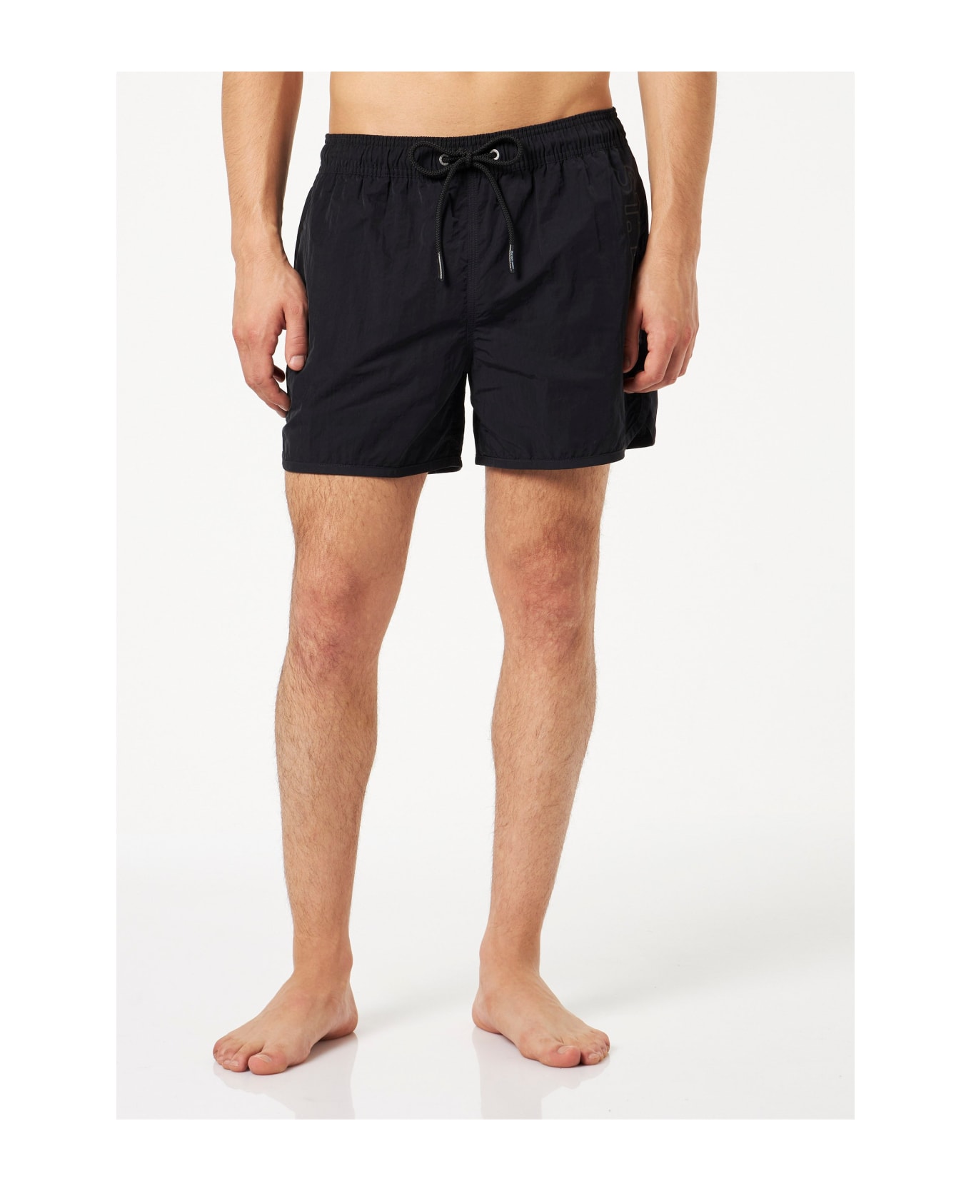 MC2 Saint Barth Man Swimshorts With Side Logo And Contrast - BLACK