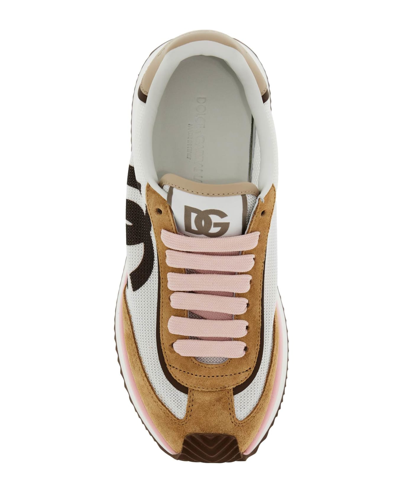 Dolce & Gabbana 'dragon' Beige Suede Blend Sneakers - BIANCO/CACAO (Beige)