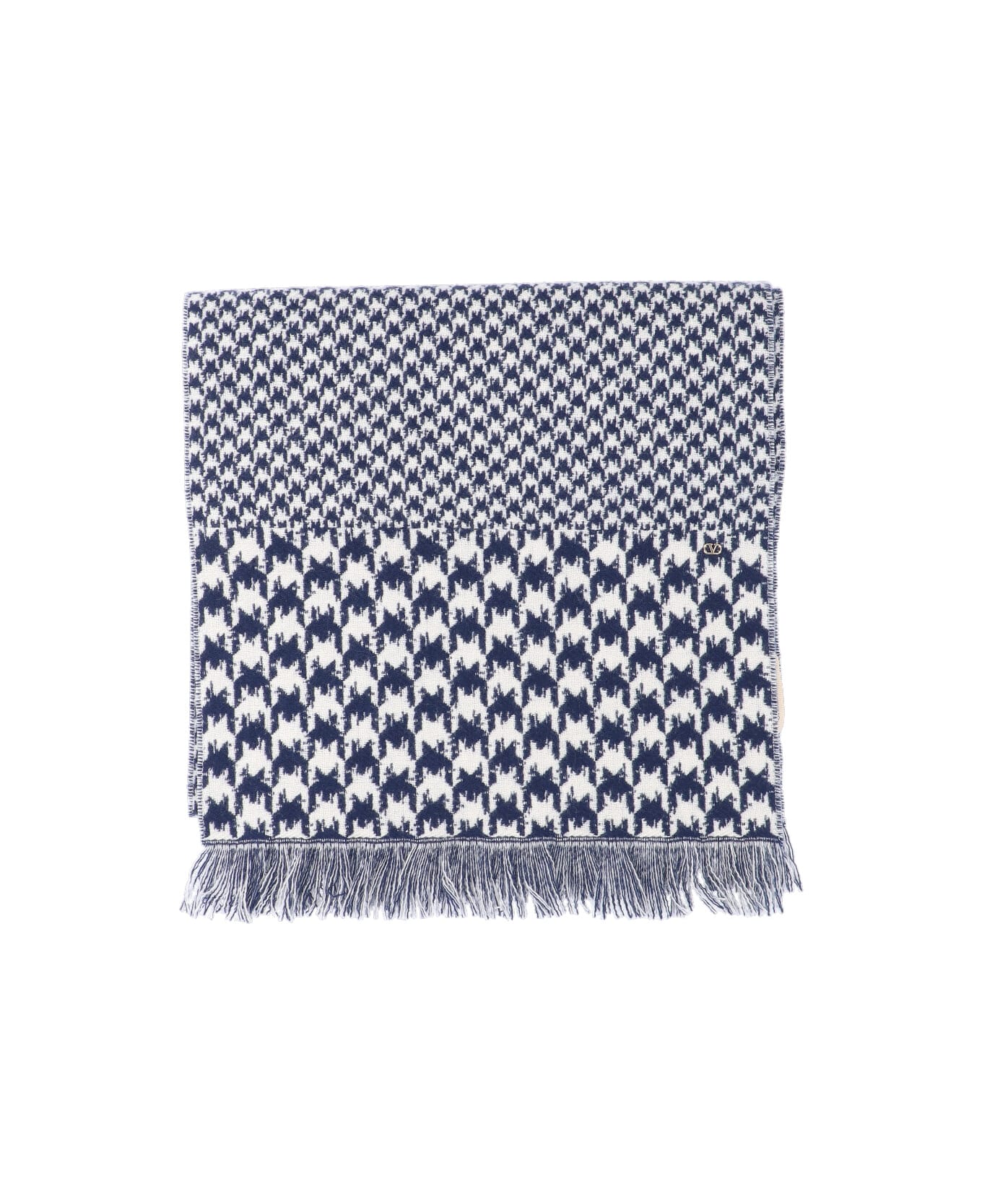Valentino Garavani Houndstooth Scarf - Blue スカーフ＆ストール