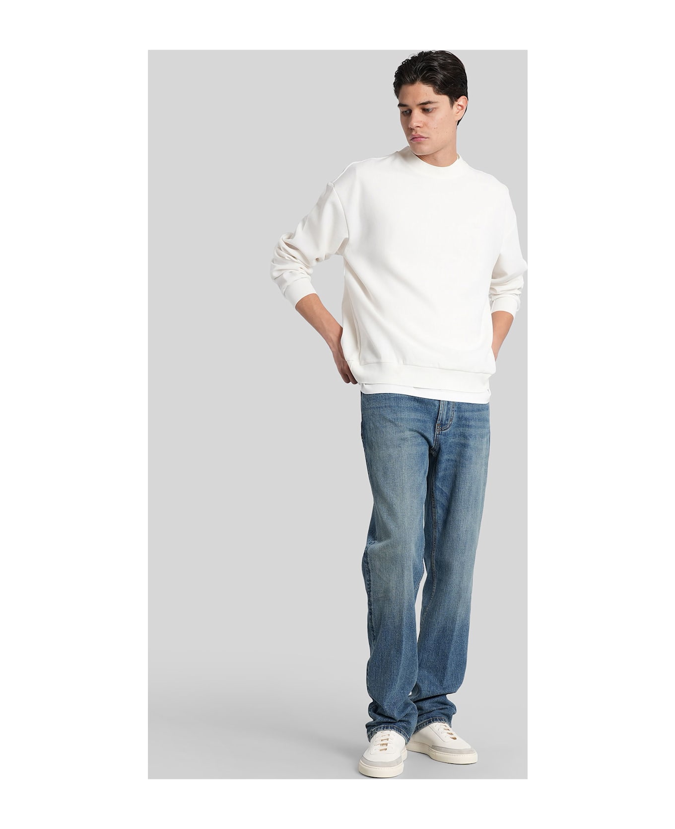 Emporio Armani Sweatshirt In White Polyester - white