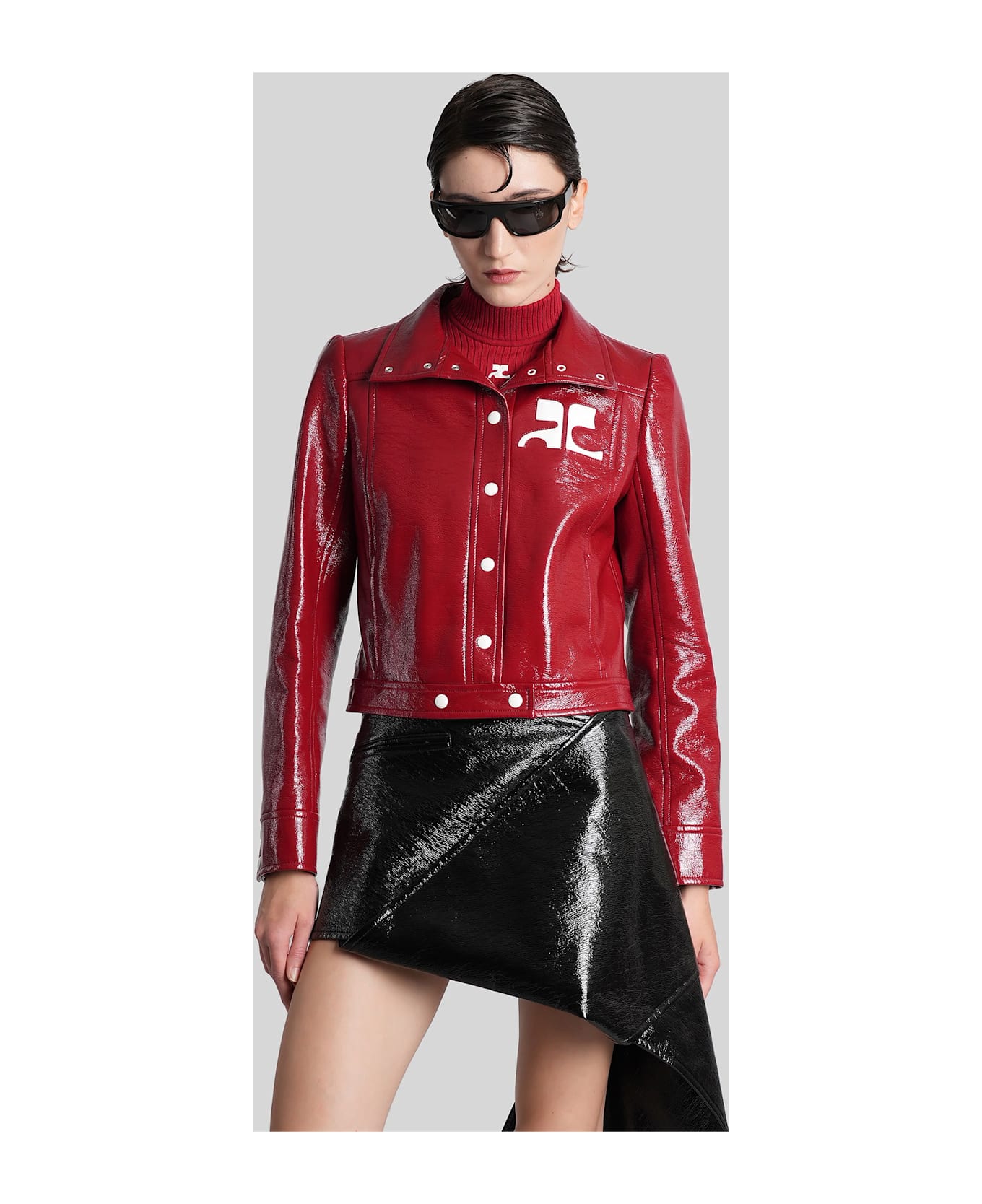 Courrèges Casual Jacket In Red Cotton - red