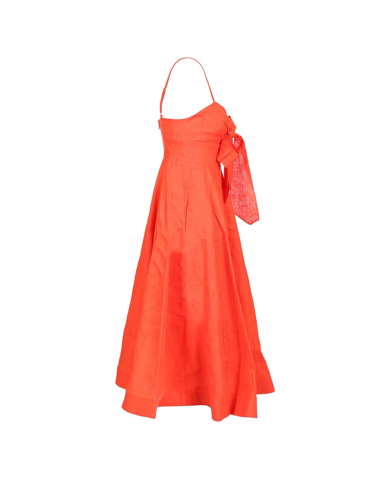 Zimmermann Midi Dress With Bow - Orange