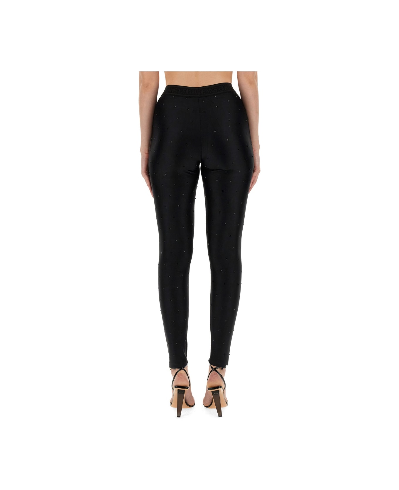 Versace Jeans Couture Crystal All-over Leggings - Black レギンス