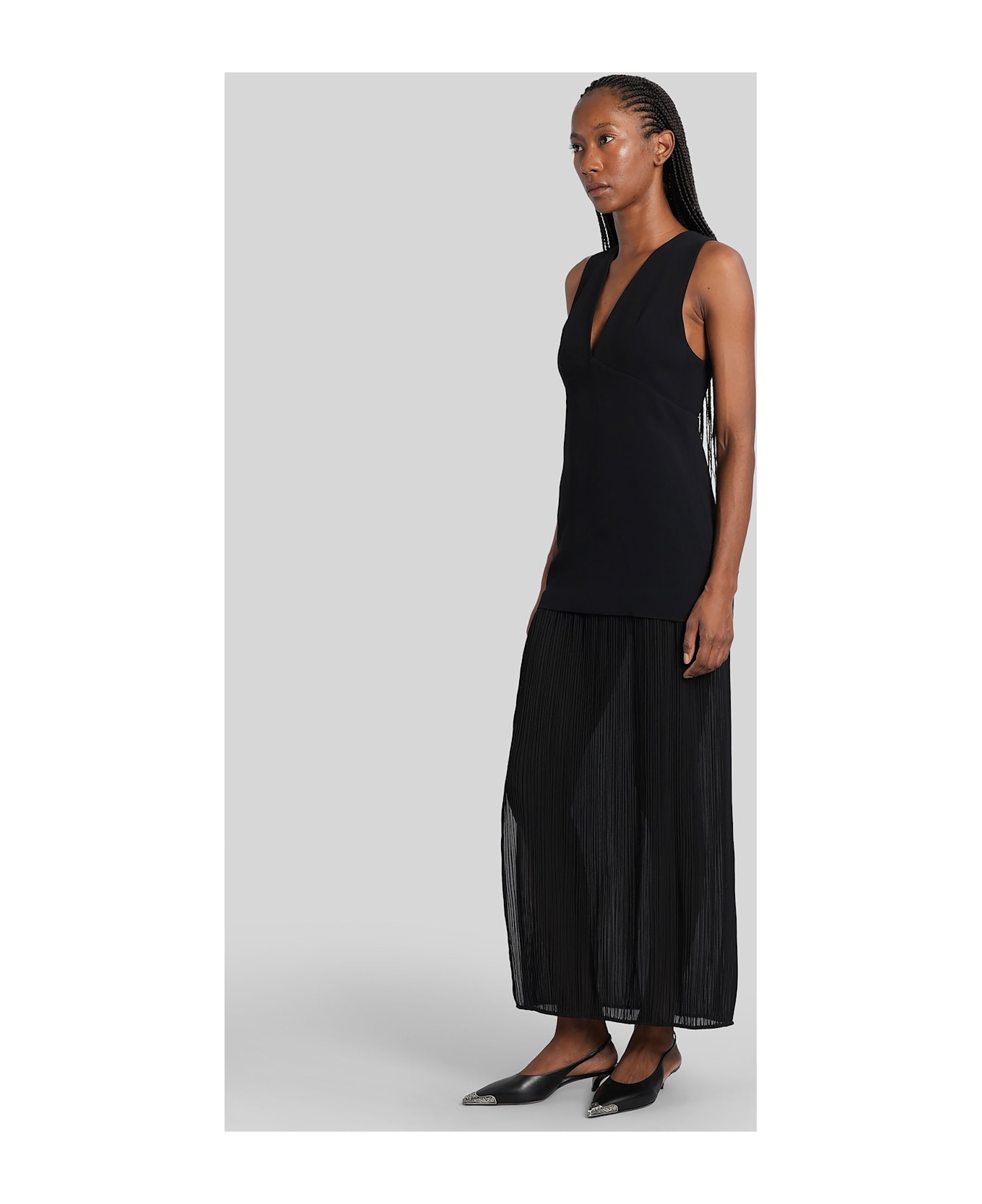 IRO Chloe Long Dress In Black Polyester - black