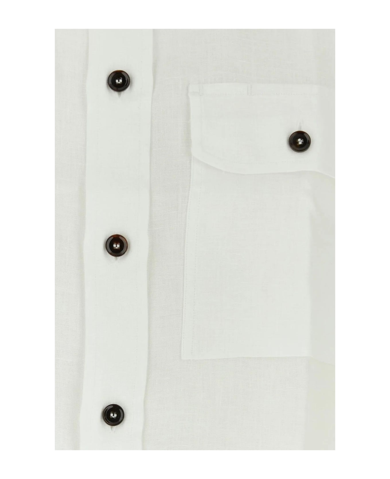 Brioni White Linen Shirt - WHITE