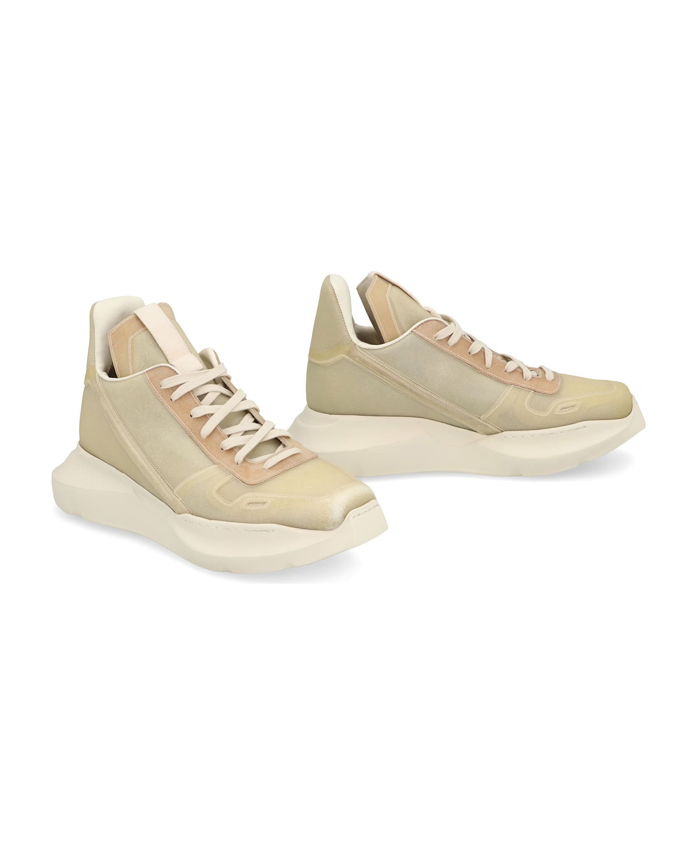 Rick Owens Geth Leather High-top Sneakers - Beige