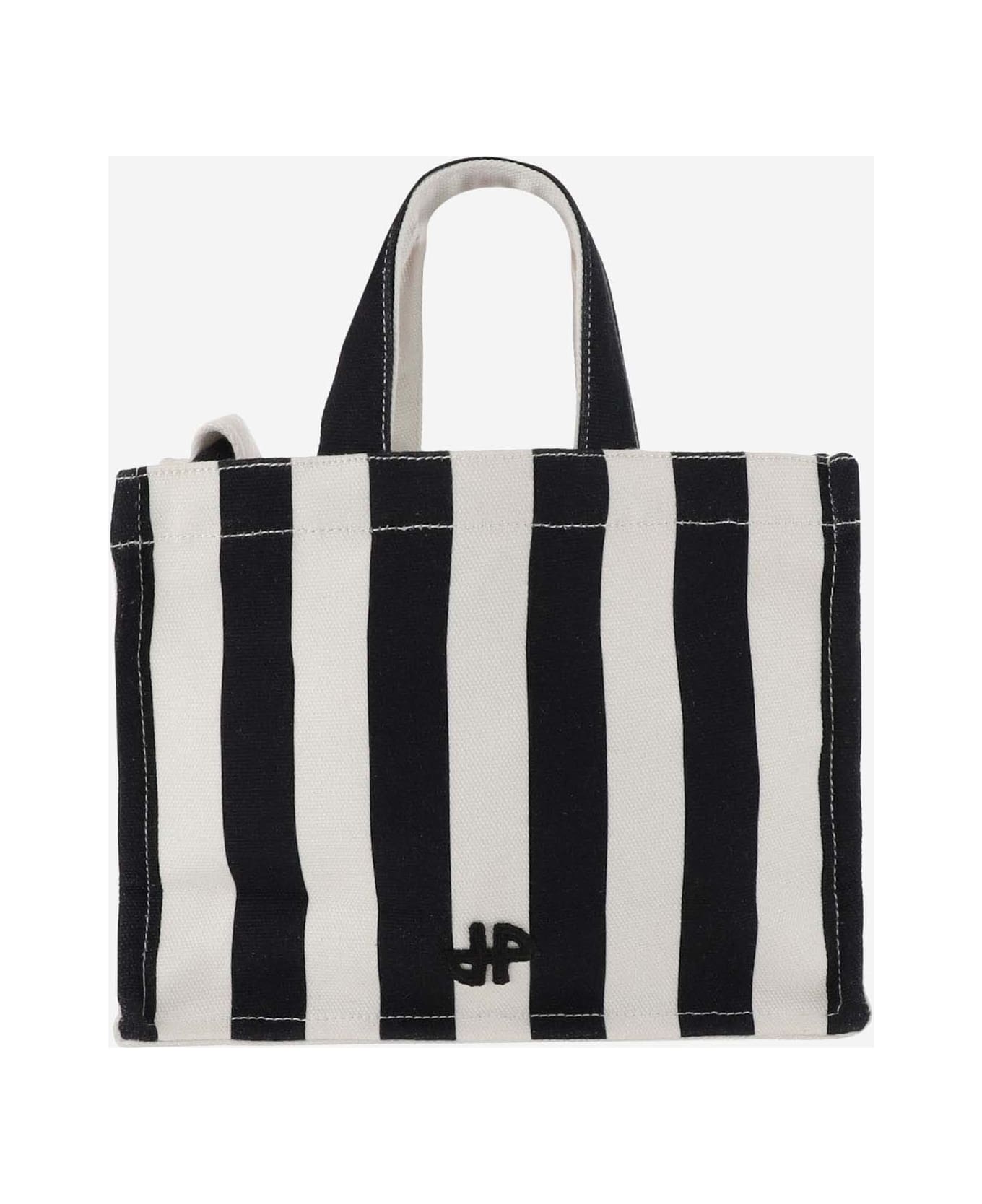 Patou Small Cotton Canvas Tote Bag With Striped Pattern - Red トートバッグ