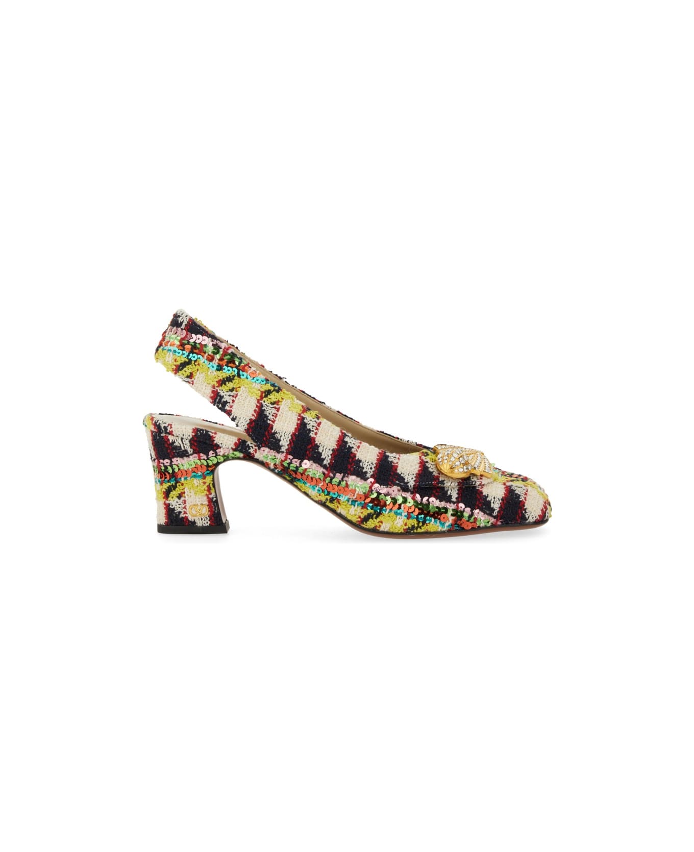 Valentino Garavani Tweed "adamantine" Slingback Pumps - MULTICOLOUR