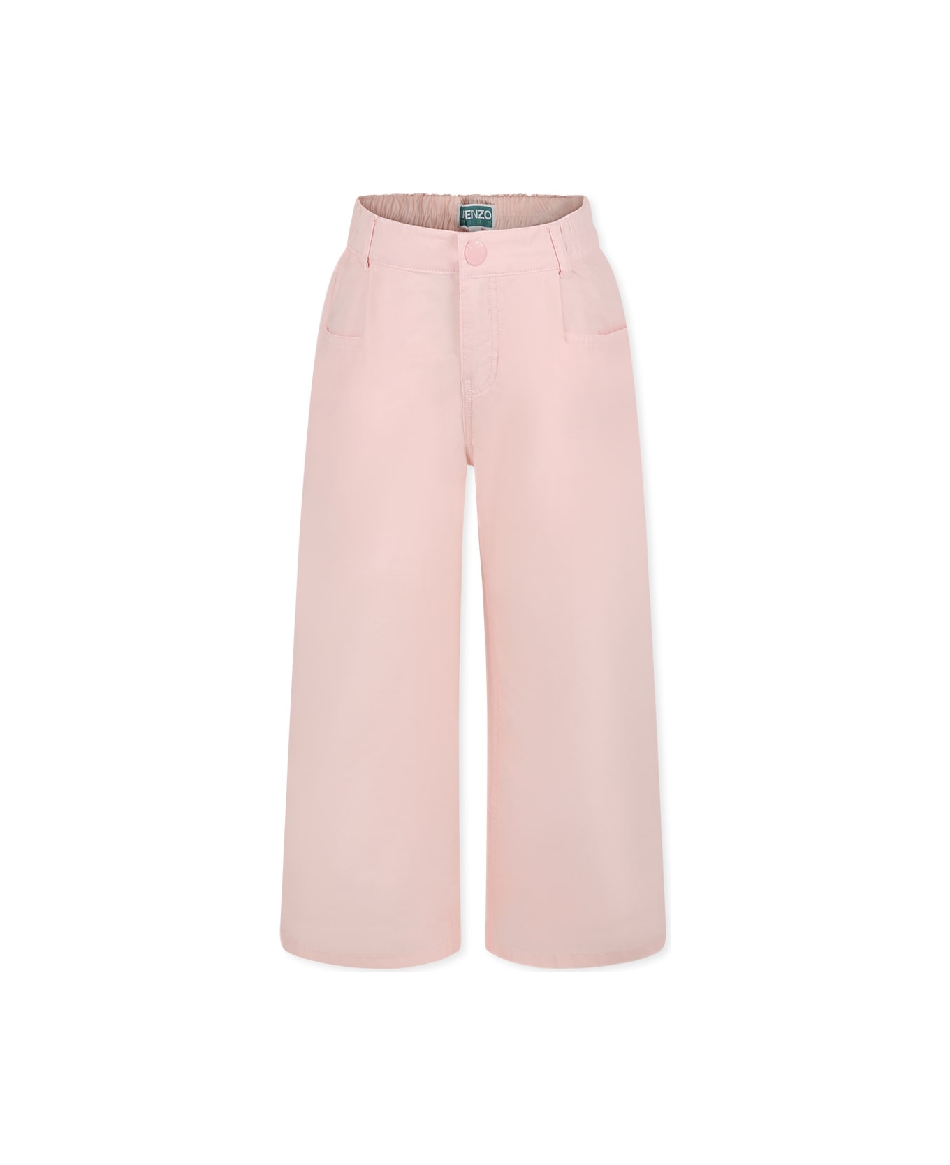 Kenzo Kids Pink Trousers For Girl With Logo - Pink